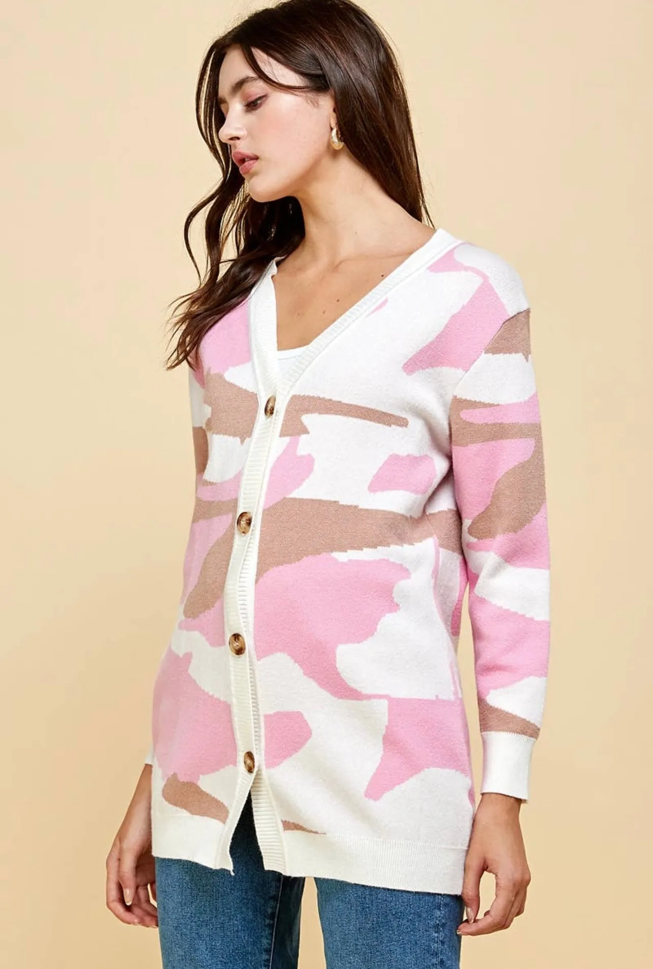 Enlighten Pink Camo Cardigan