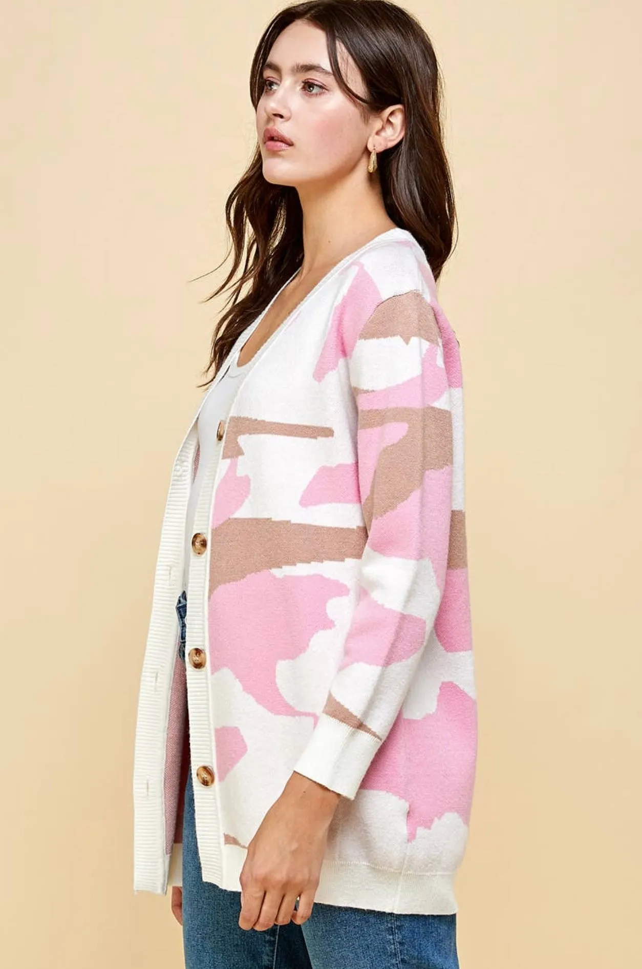 Enlighten Pink Camo Cardigan