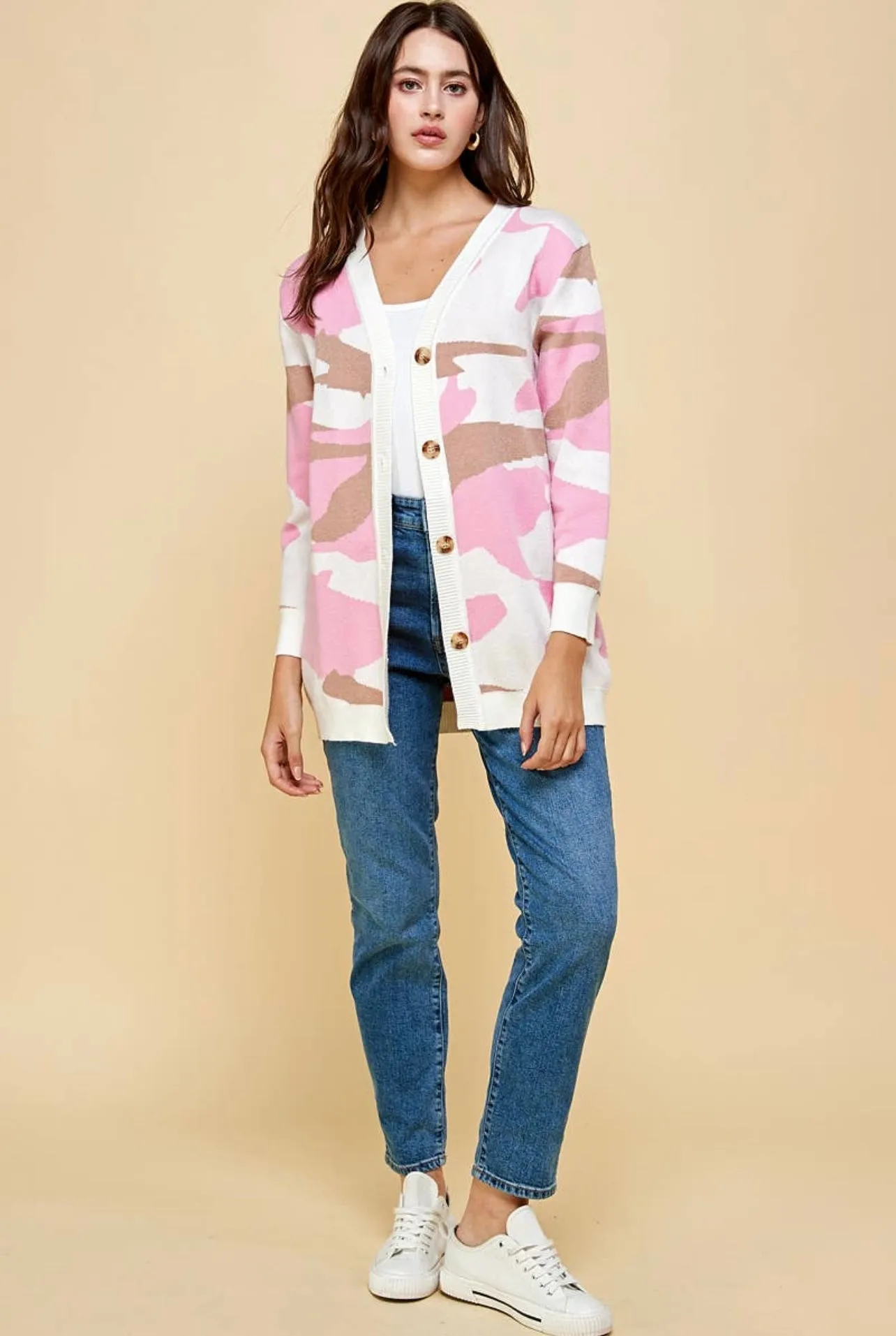 Enlighten Pink Camo Cardigan