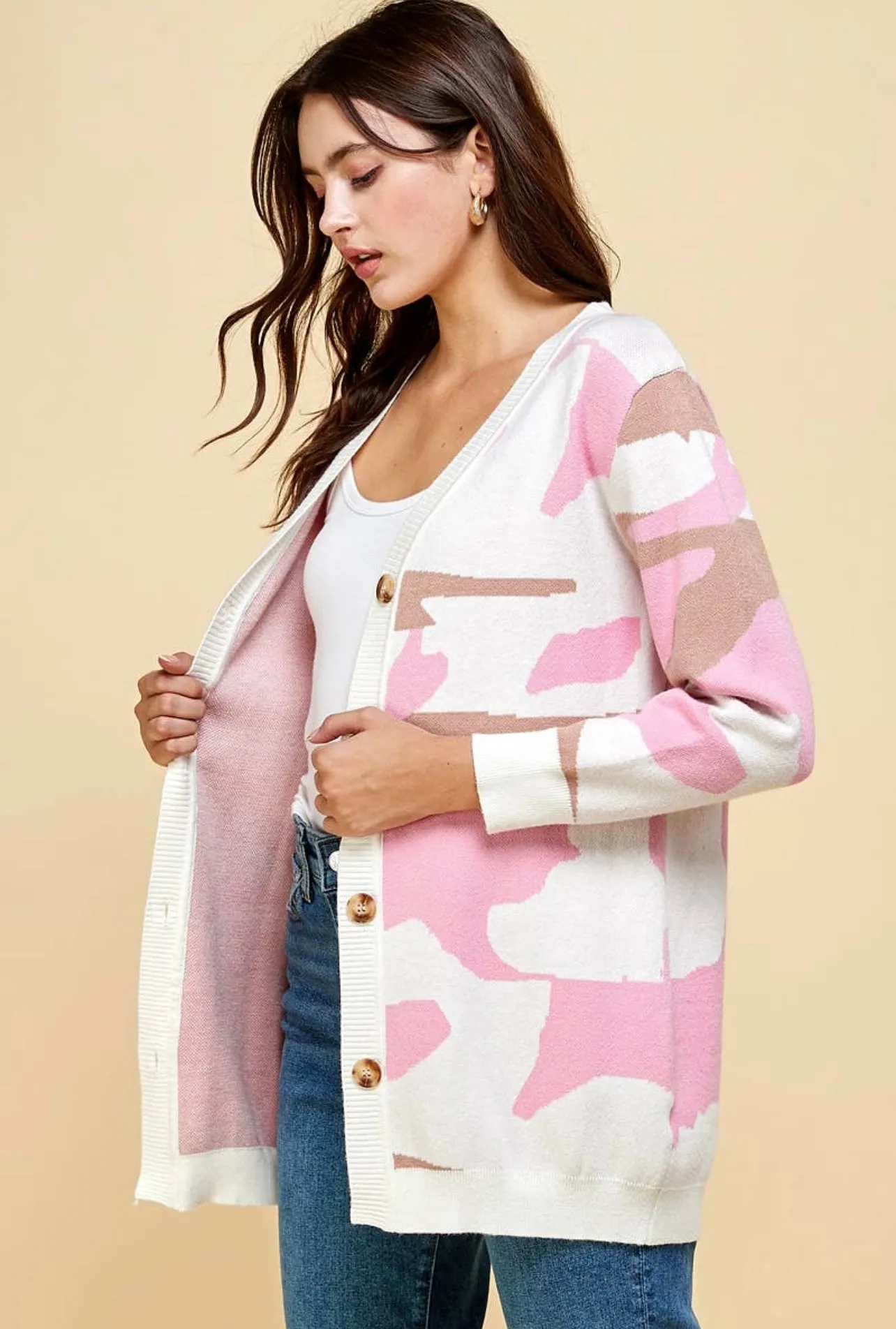 Enlighten Pink Camo Cardigan