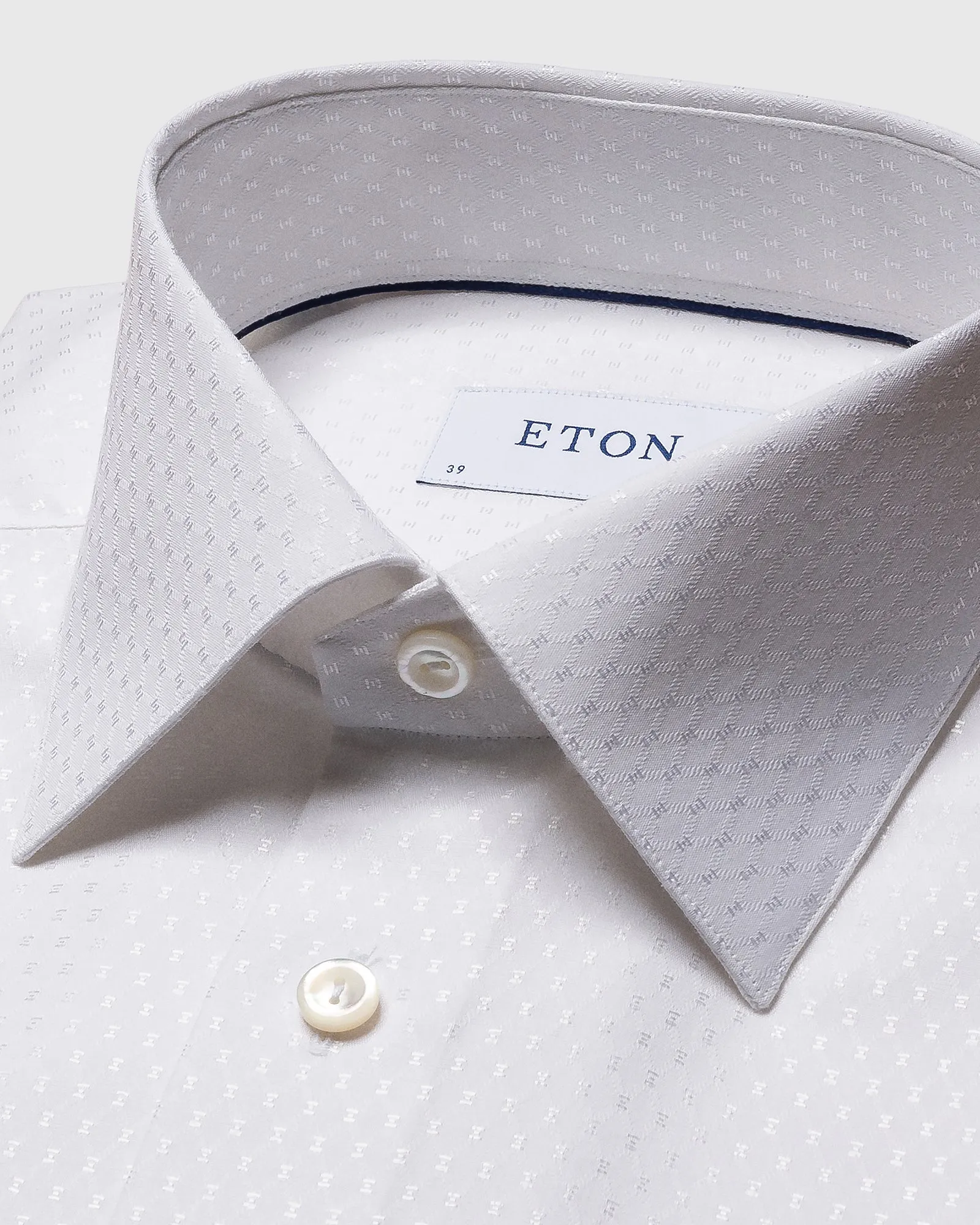 ETON 10000357900 WHITE PIN-DOT SLIM SC SHIRT