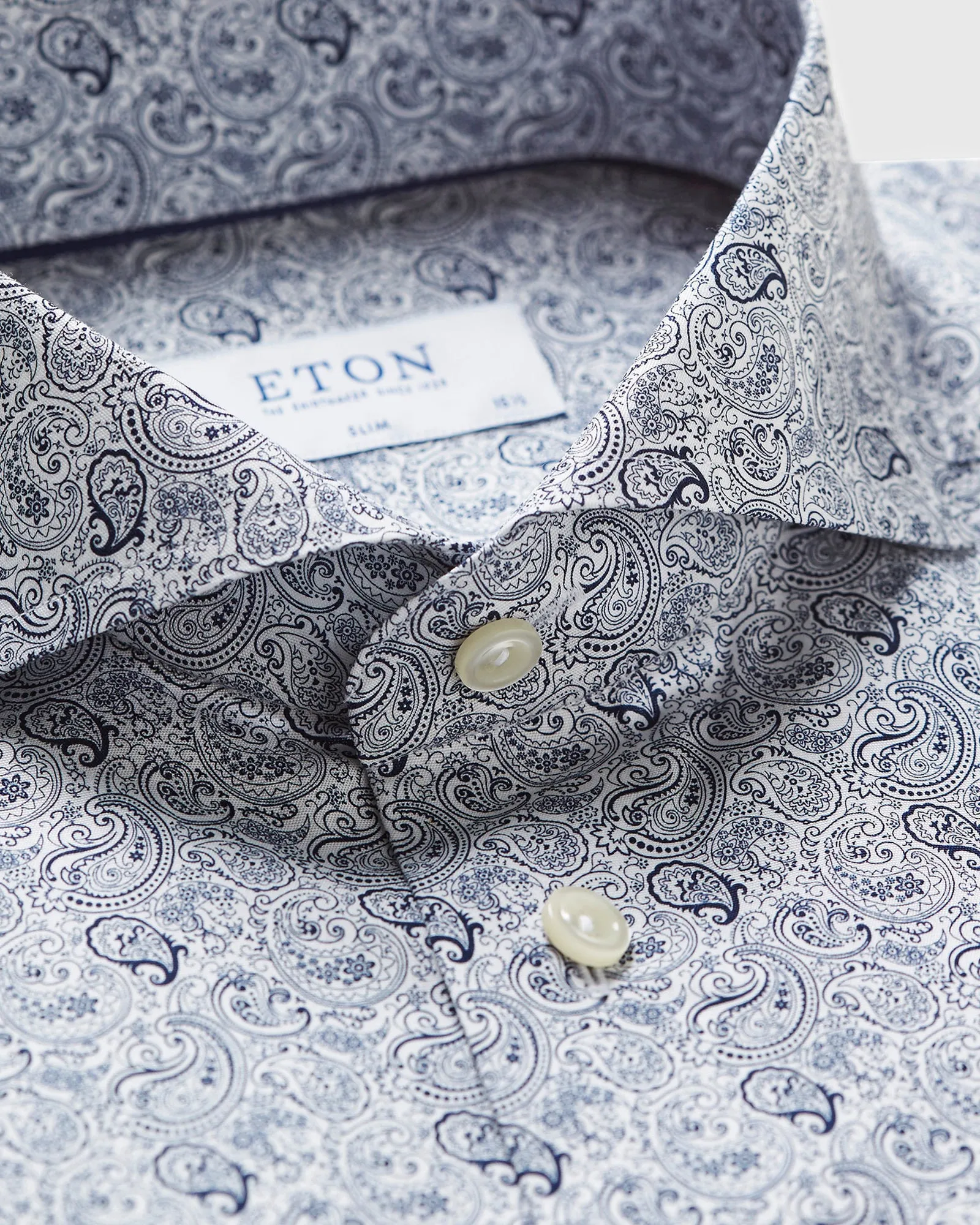 ETON 20857351129 BLUE PAISLEY SLIM SC SHIRT