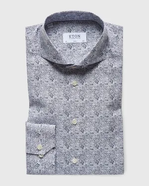 ETON 20857351129 BLUE PAISLEY SLIM SC SHIRT