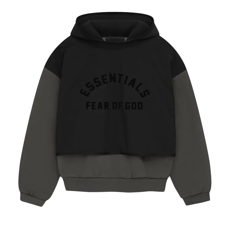 Fear Of God Essentials Fear of God Essentials Nylon Fleece Hooded 'Ink/Jet Black' Sweater, Black