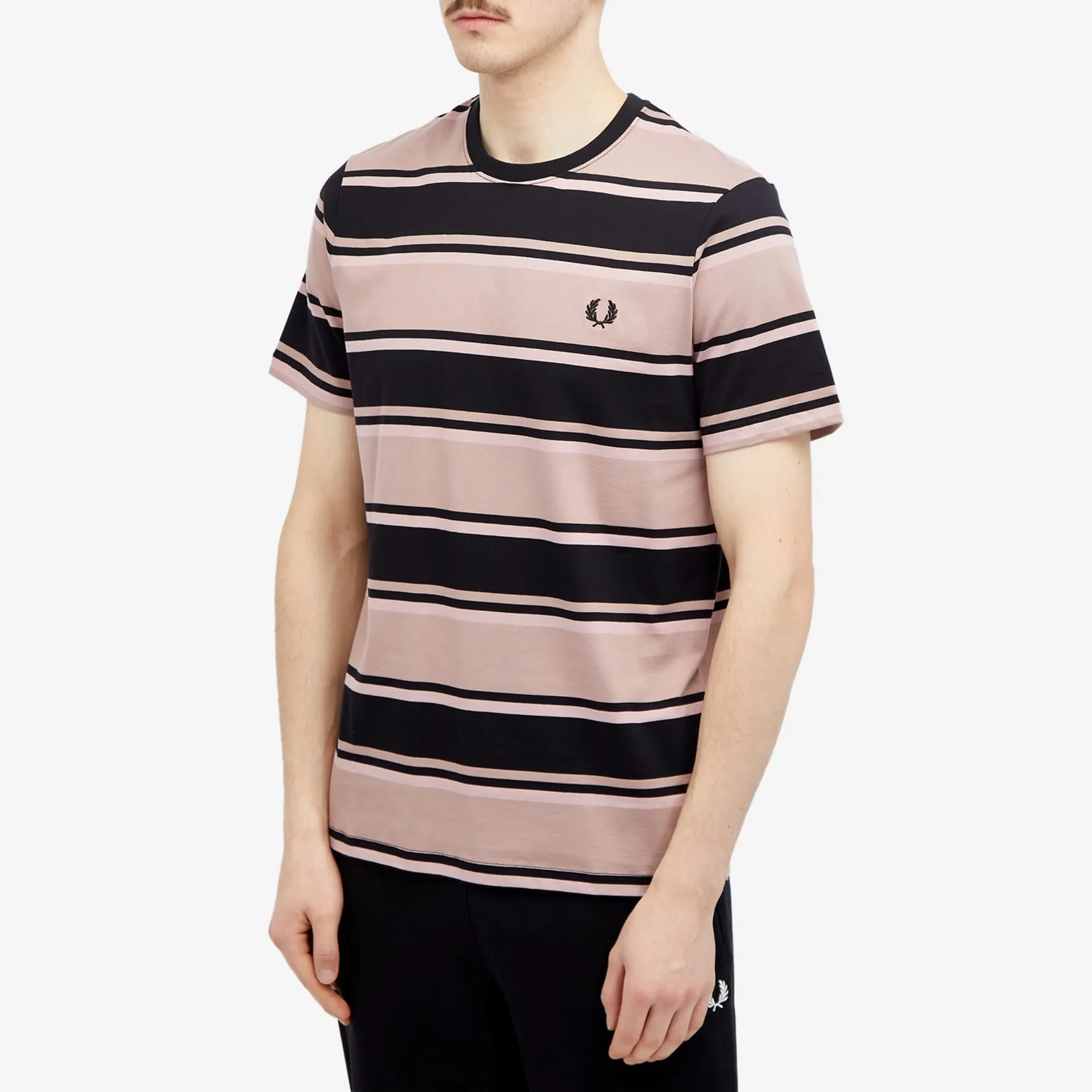 Fred Perry Bold Stripe T-Shirt, Pink/Black