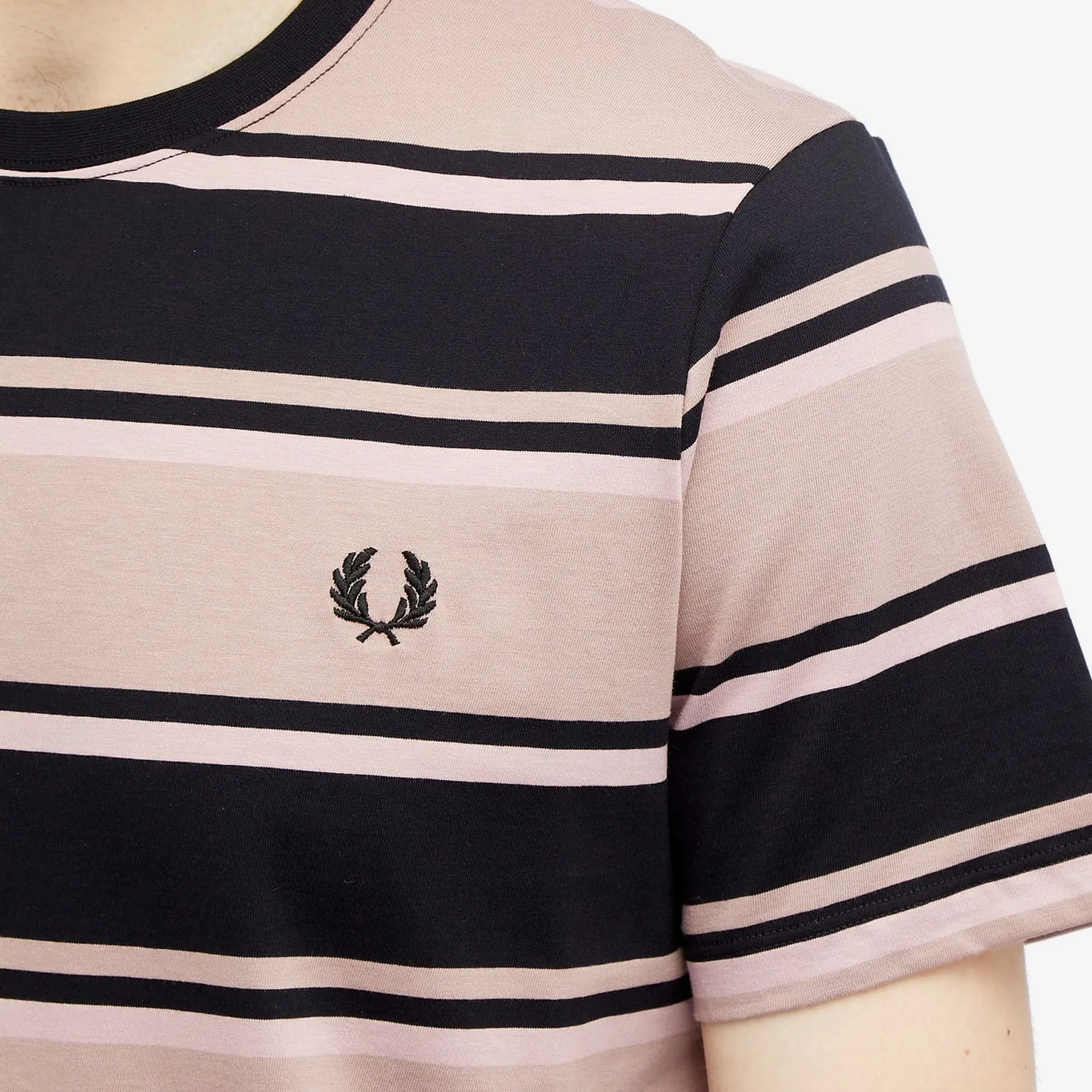 Fred Perry Bold Stripe T-Shirt, Pink/Black