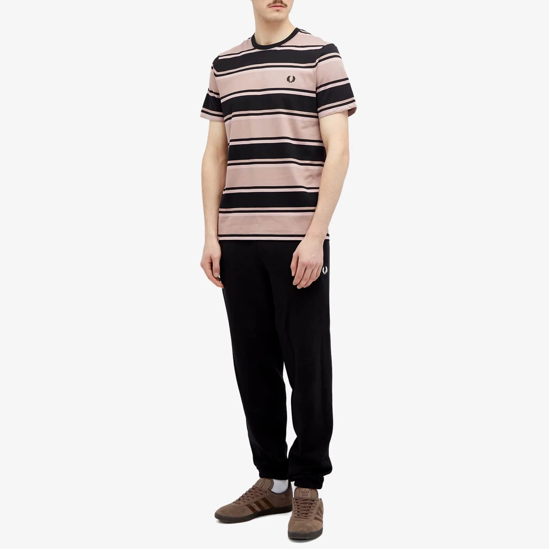 Fred Perry Bold Stripe T-Shirt, Pink/Black