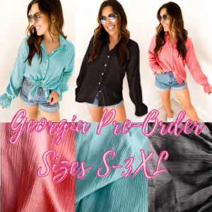 Georgia Gauzy Bell Sleeve Button Down