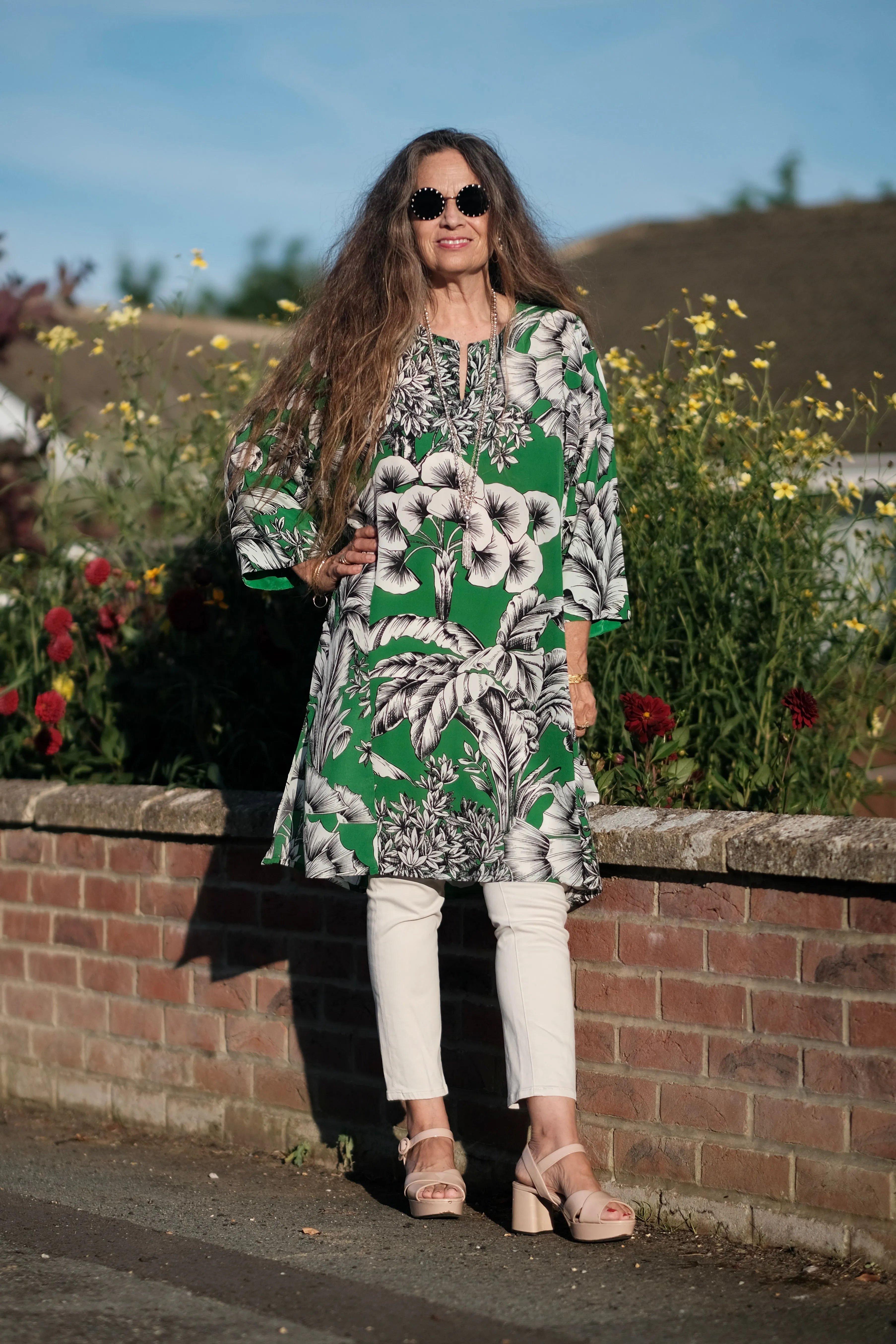 Giardino Verde Italian Silk Midi Tunic