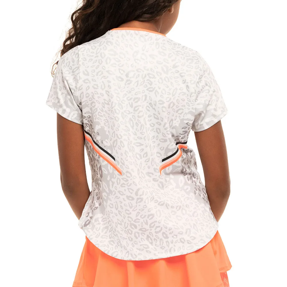 Girls' Cool Cat Short Sleeve Tennis Top Orange Glow