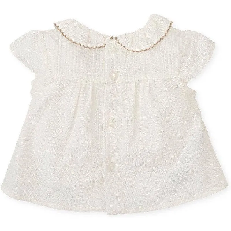 Girls White Linen Blouse