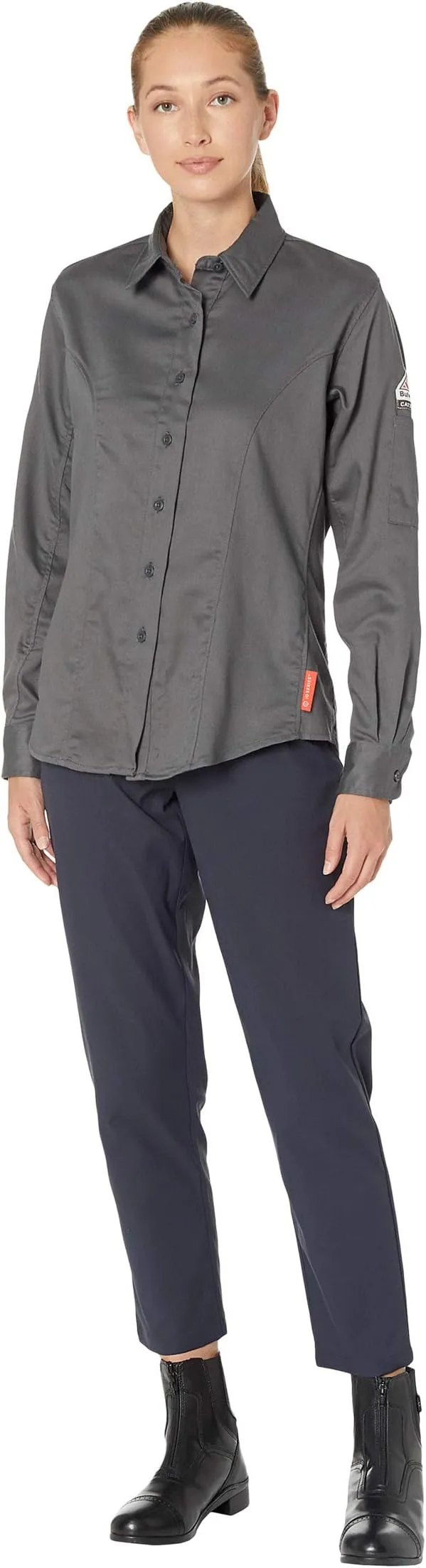 iQ Series Comfort Bulwark FR Woven Long Sleeve Shirt in Charcoal