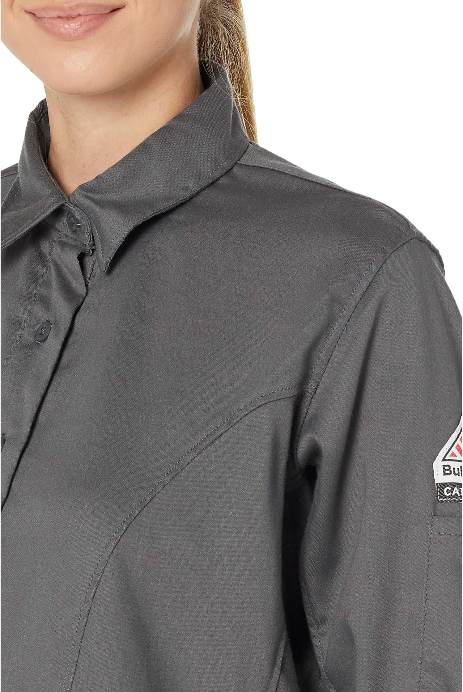 iQ Series Comfort Bulwark FR Woven Long Sleeve Shirt in Charcoal