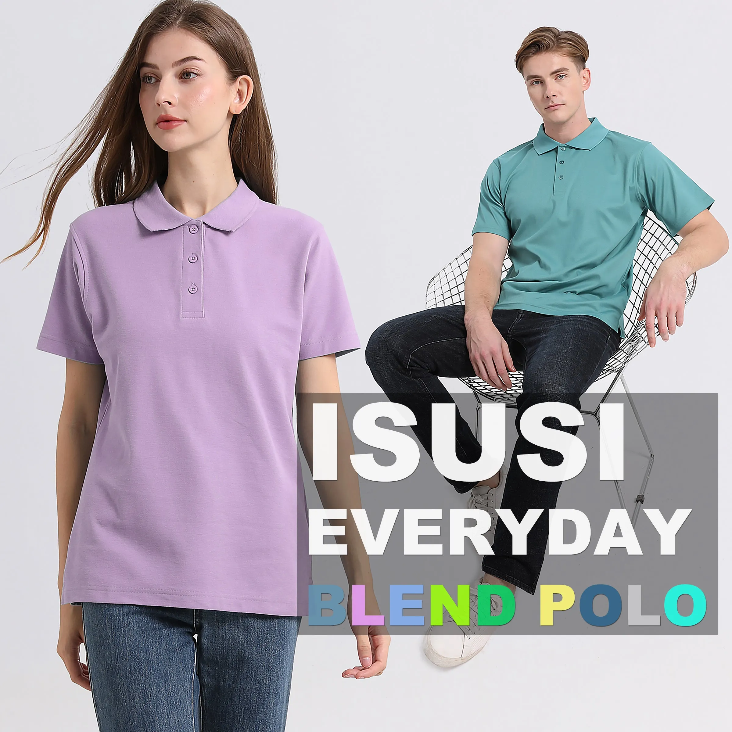 ISUSI Everyday Ladies Polo Shirts, Cotton Blend, UPF 30 