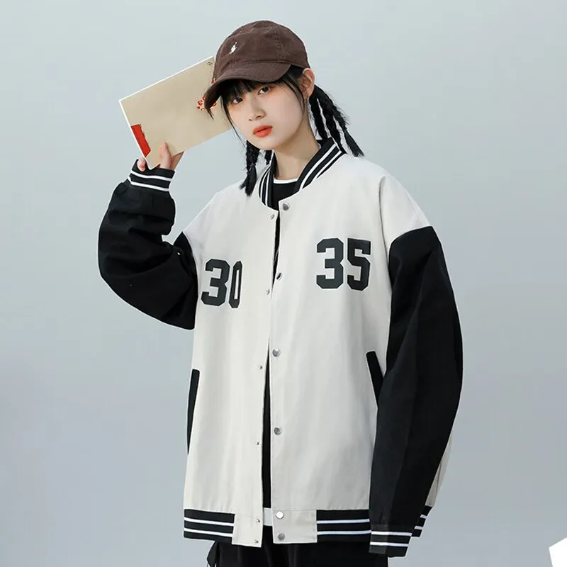 Joskaa Christmas Gift Uniform Jackets For Women 2024 Spring Autumn New High Quality Loose And Thin Letter Coat Couple Retro Clothes Oversized Jacket