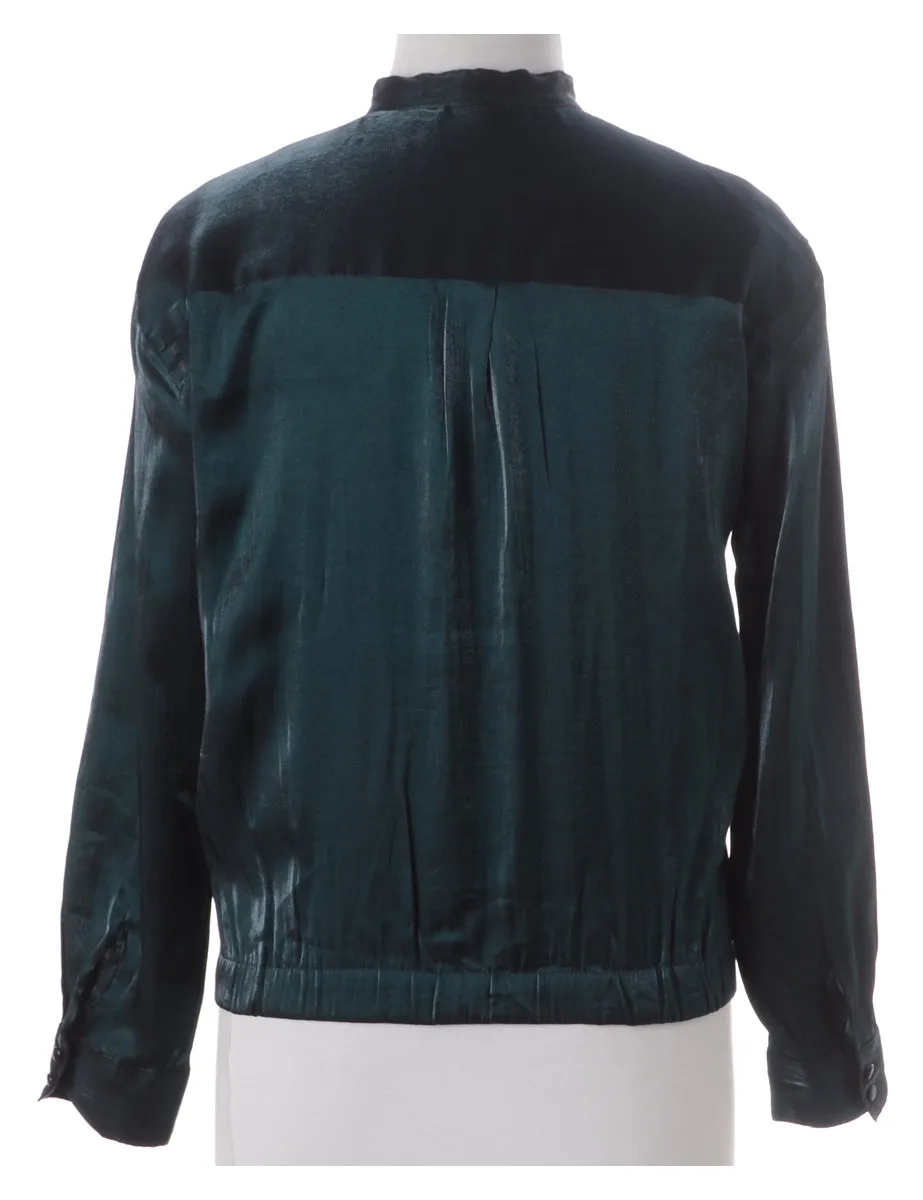 Label Blouse Drak Green Bomber