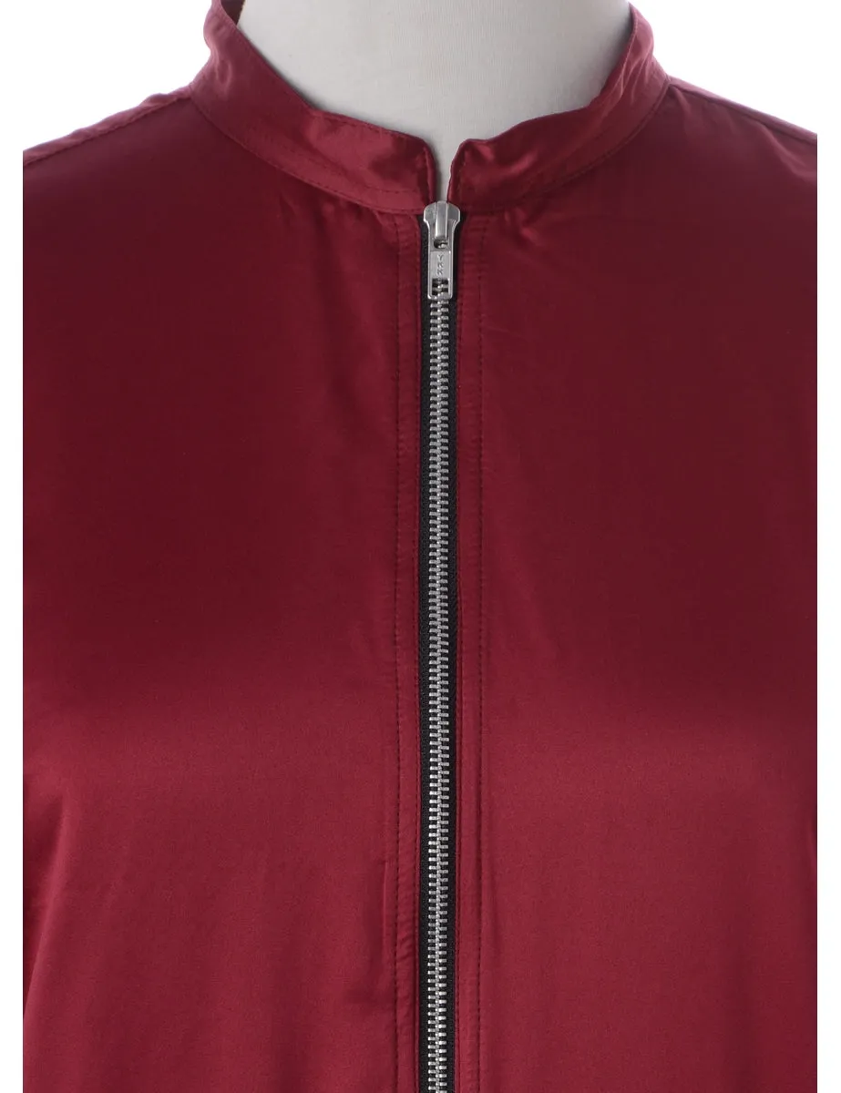 Label Blouse Maroon Bomber