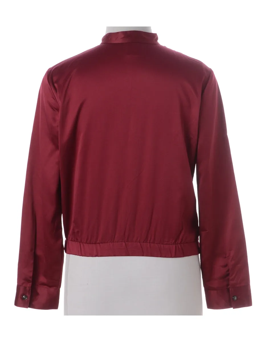 Label Blouse Maroon Bomber