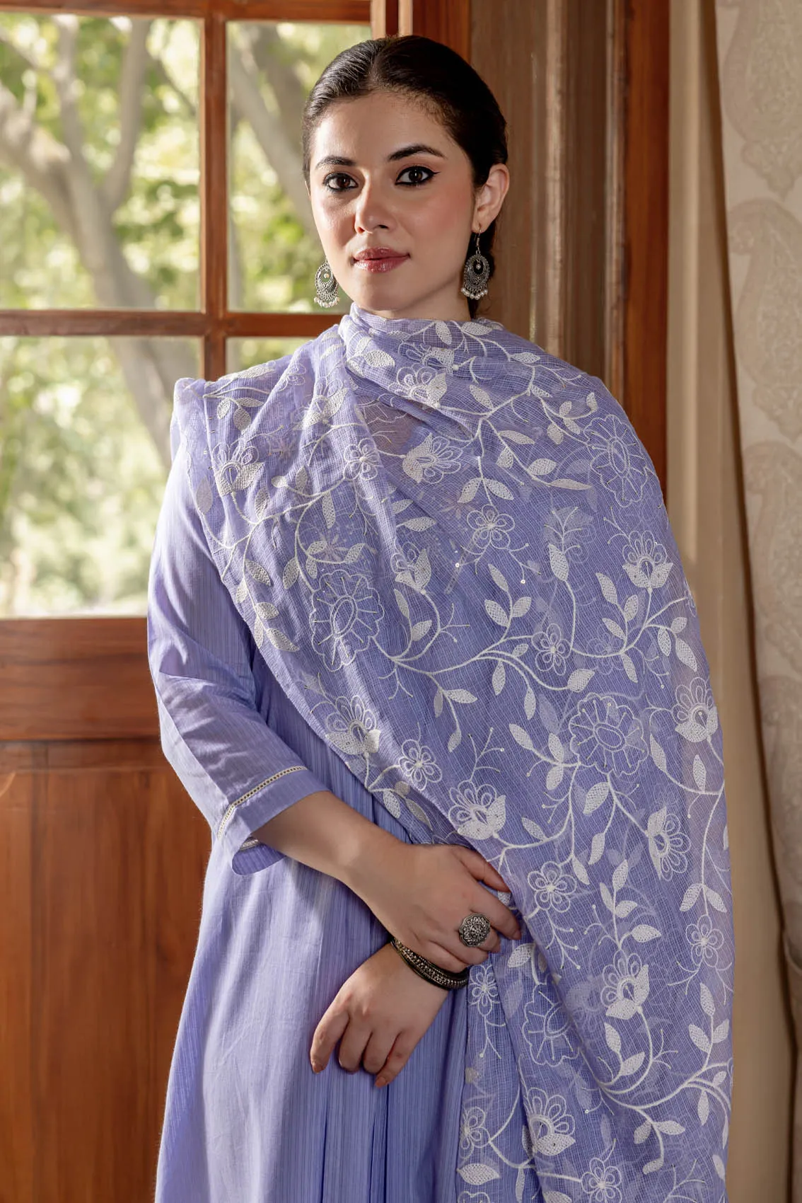 Lavender Chikankari Kurta