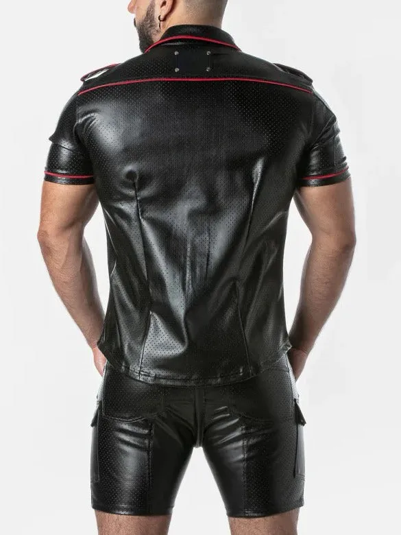 LOCKER GEAR RUB IT PUNCH HOLE LEATHERETTE SHIRT