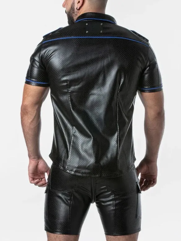 LOCKER GEAR RUB IT PUNCH HOLE LEATHERETTE SHIRT