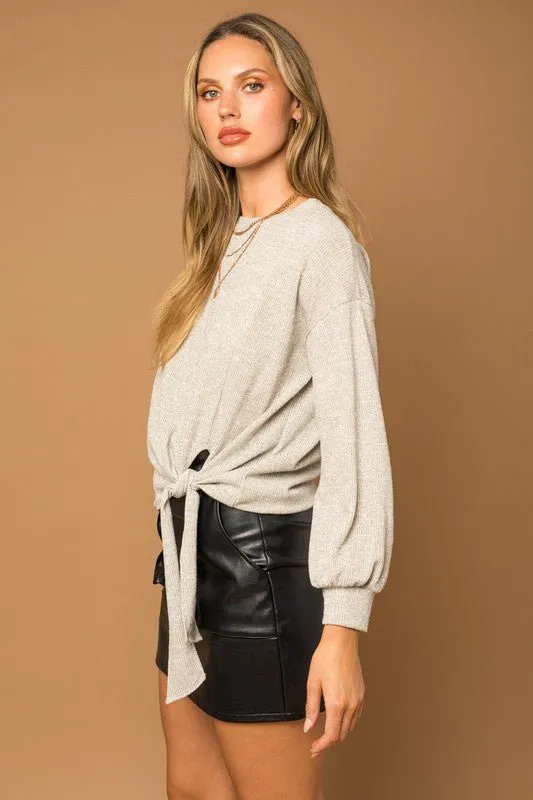 Long Sleeve Tie Top