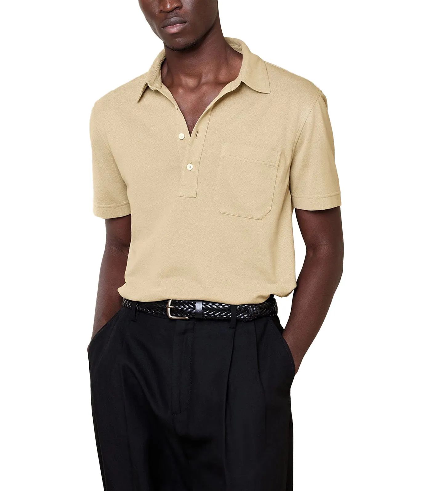 Luxury-Touch Pique Polo Workwear Khaki