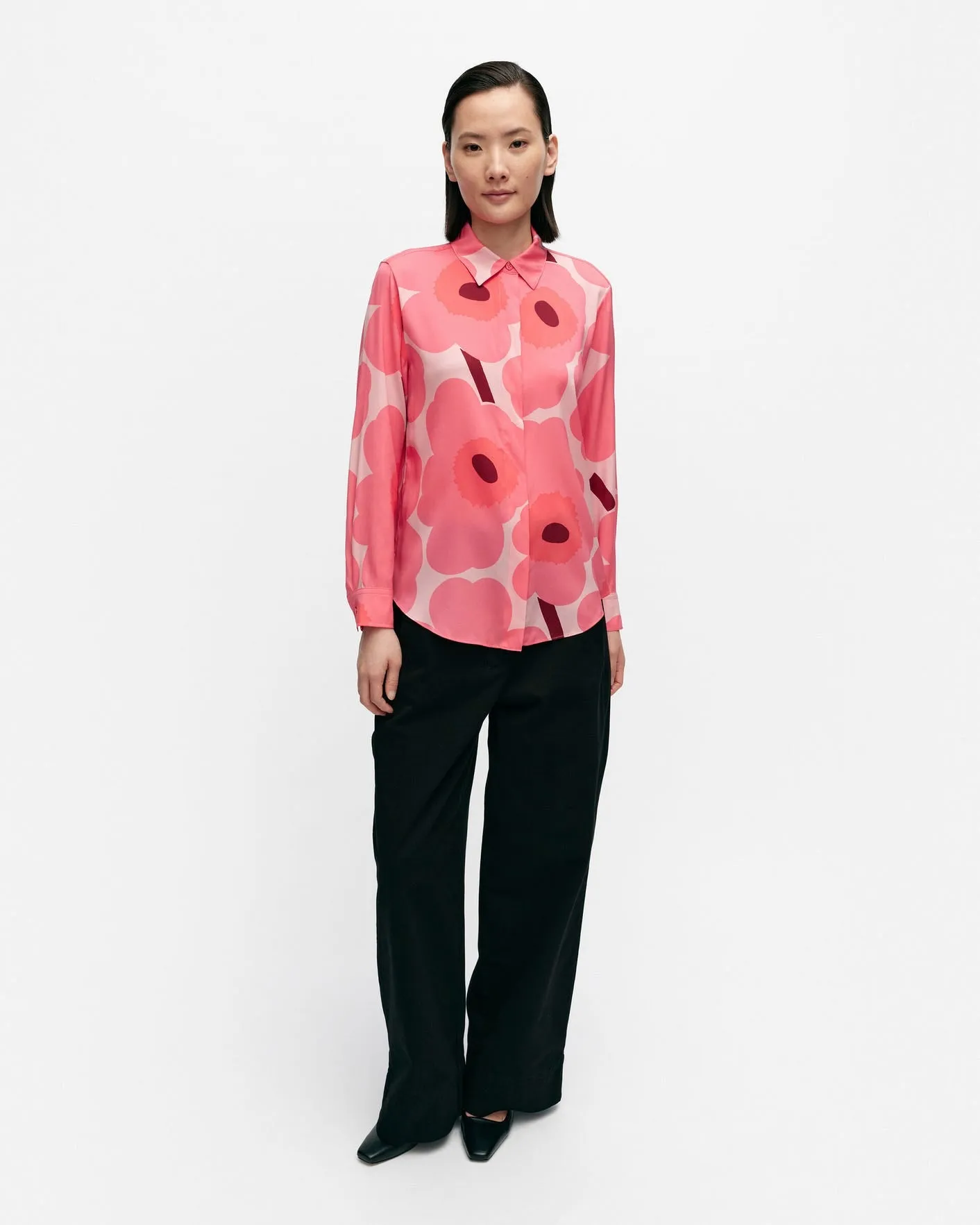 maija unikko silk shirt - pink