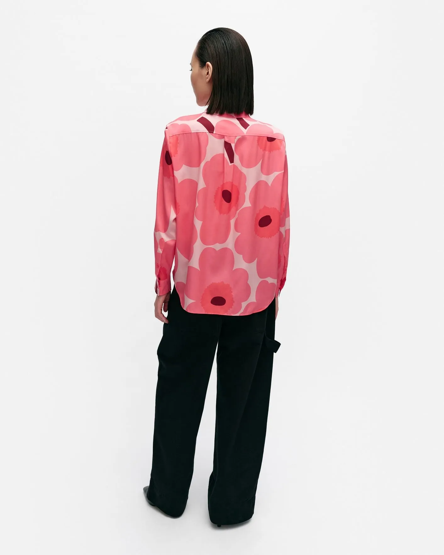 maija unikko silk shirt - pink