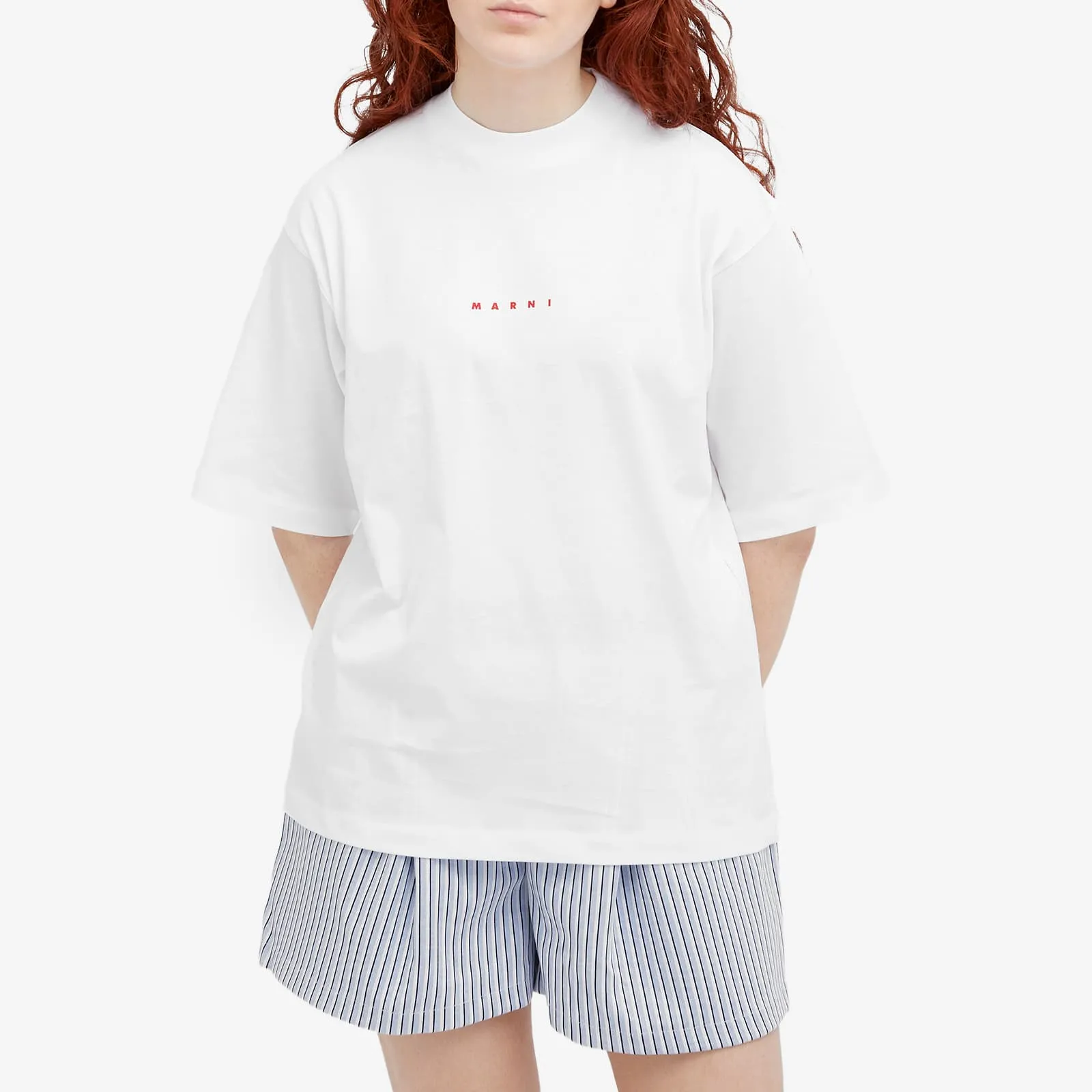 Marni Small Logo T-Shirt in Lily White