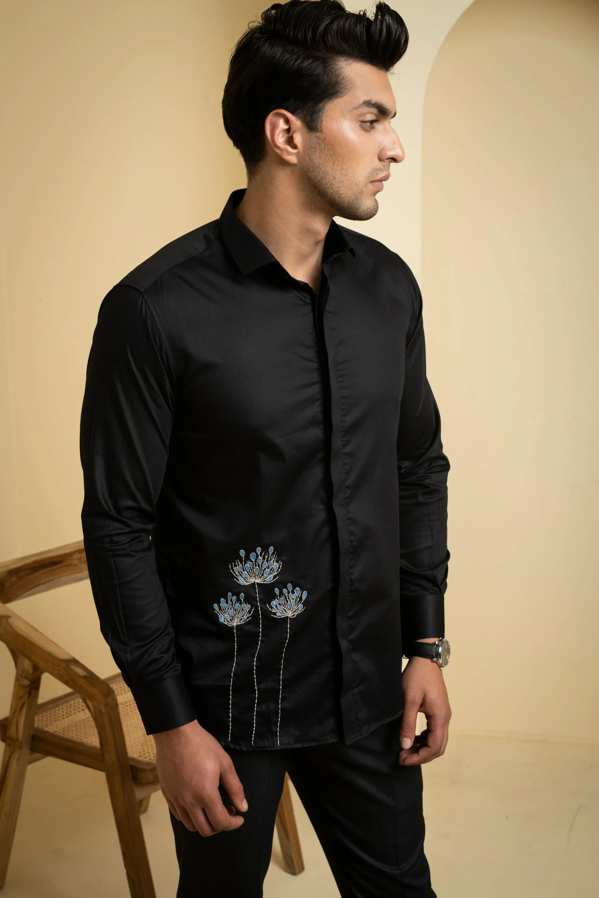 Men's Black Color Atore Full Sleeves Shirt - Hilo Design