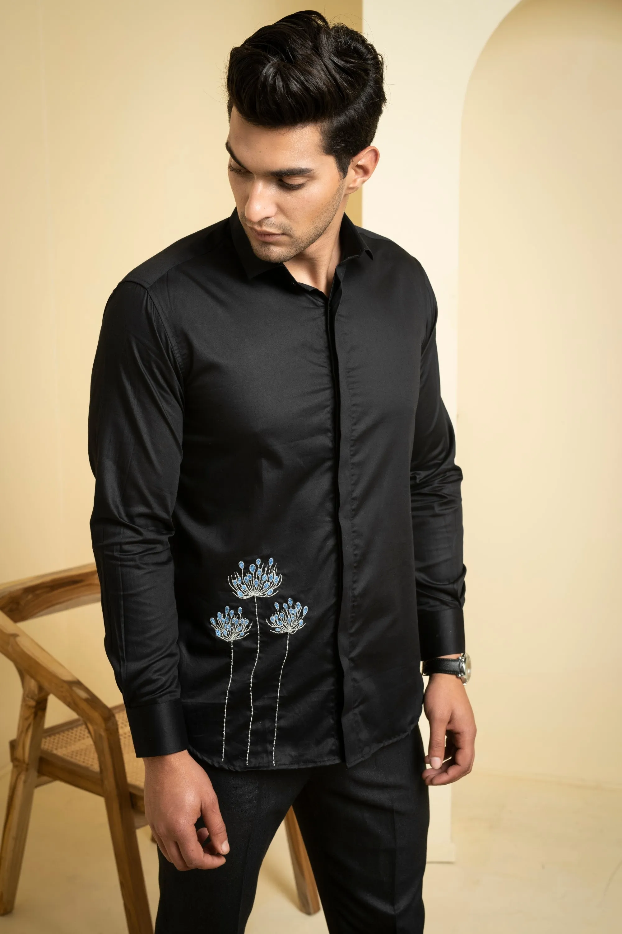 Men's Black Color Atore Full Sleeves Shirt - Hilo Design