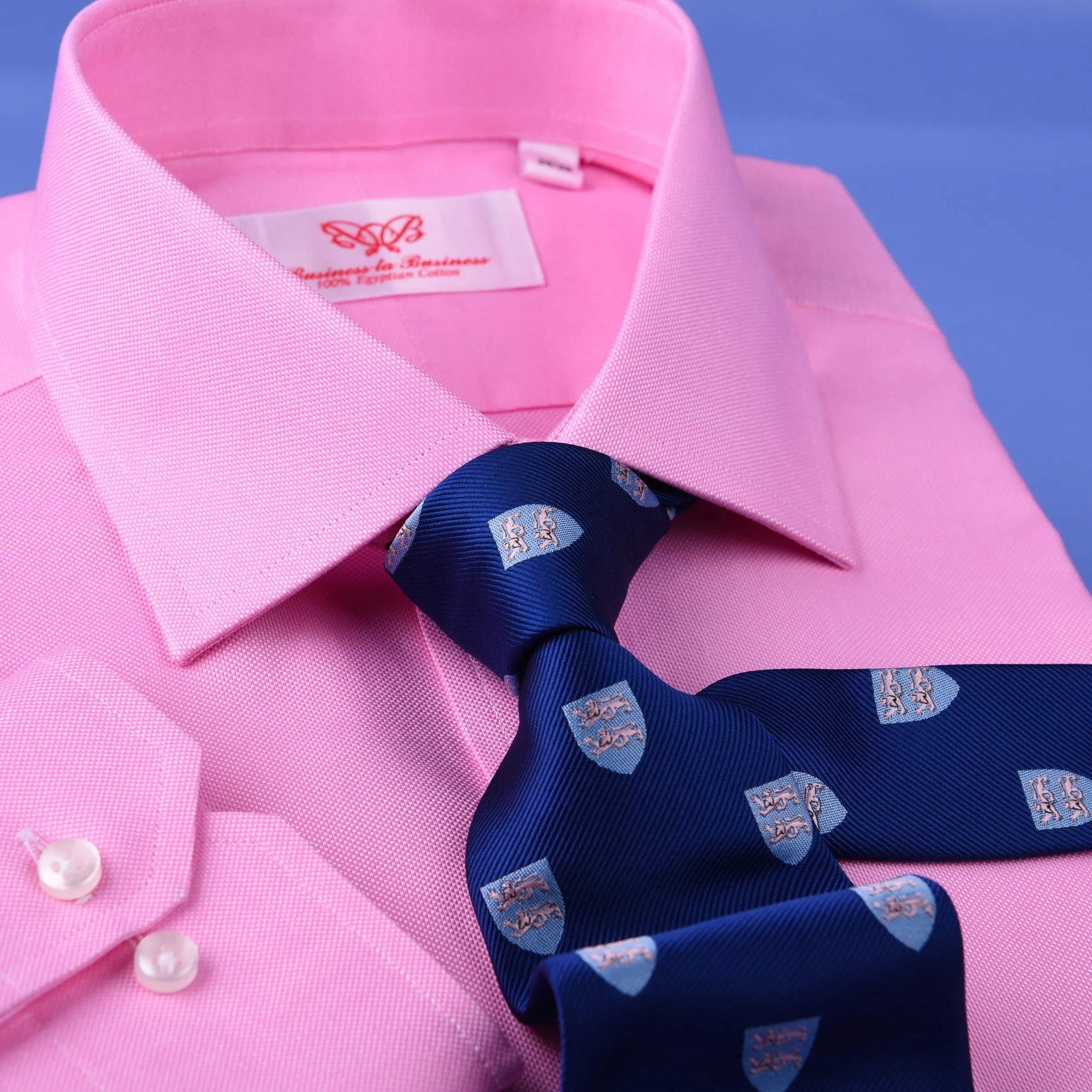 Pink Oxford Formal Business Dress Shirt Spread Collar Button Cuffs Limited Stock in Single Button Cuffs