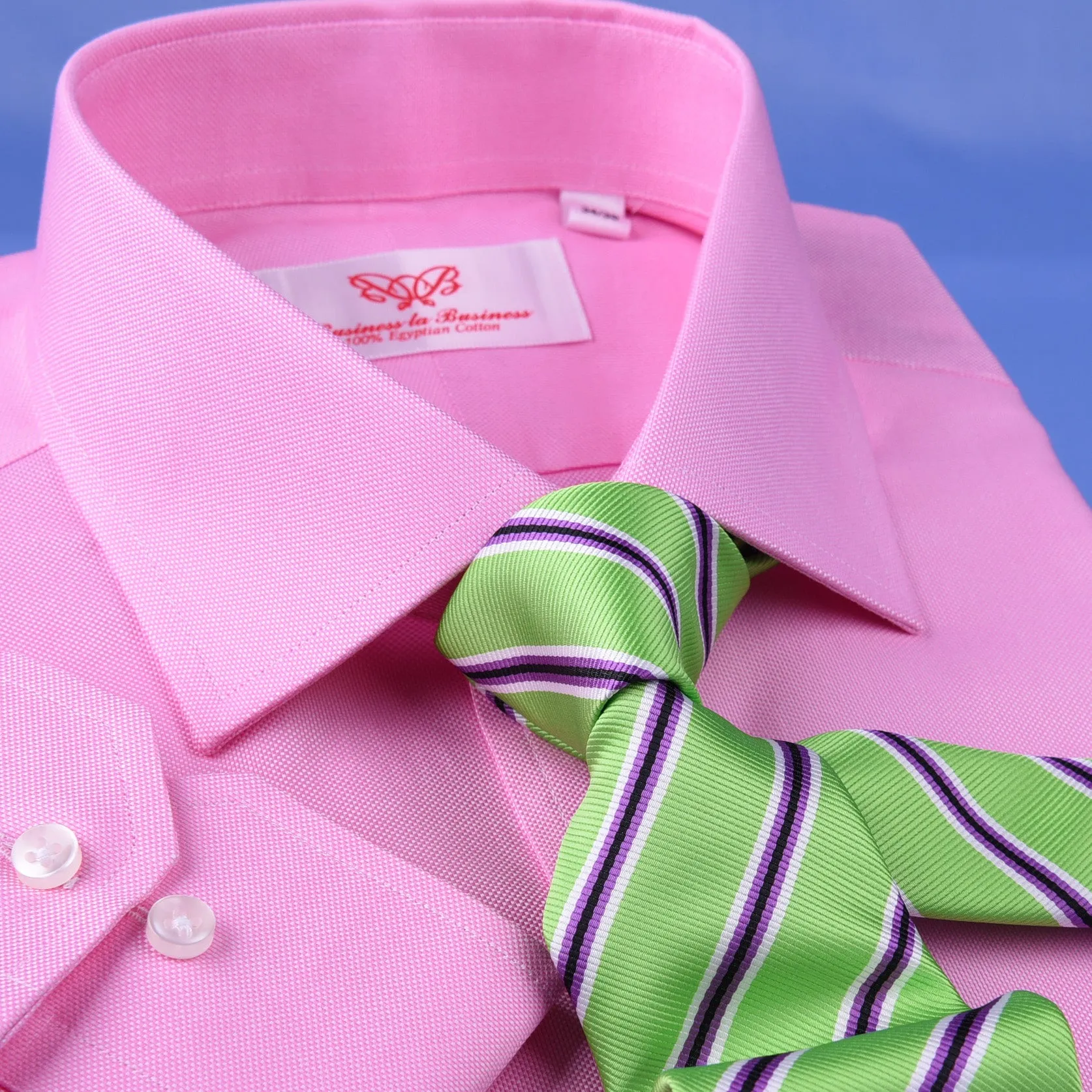 Pink Oxford Formal Business Dress Shirt Spread Collar Button Cuffs Limited Stock in Single Button Cuffs