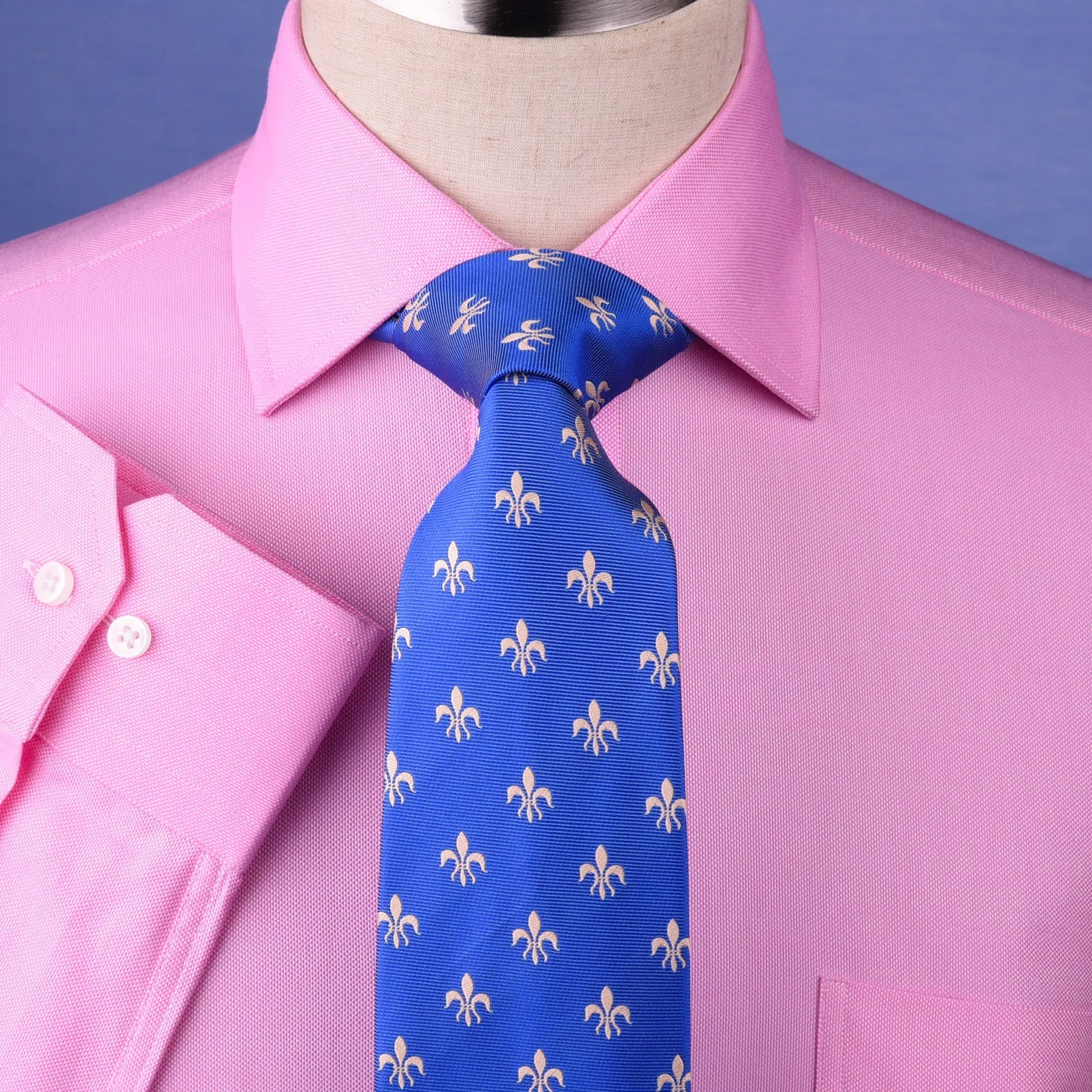 Pink Oxford Formal Business Dress Shirt Spread Collar Button Cuffs Limited Stock in Single Button Cuffs