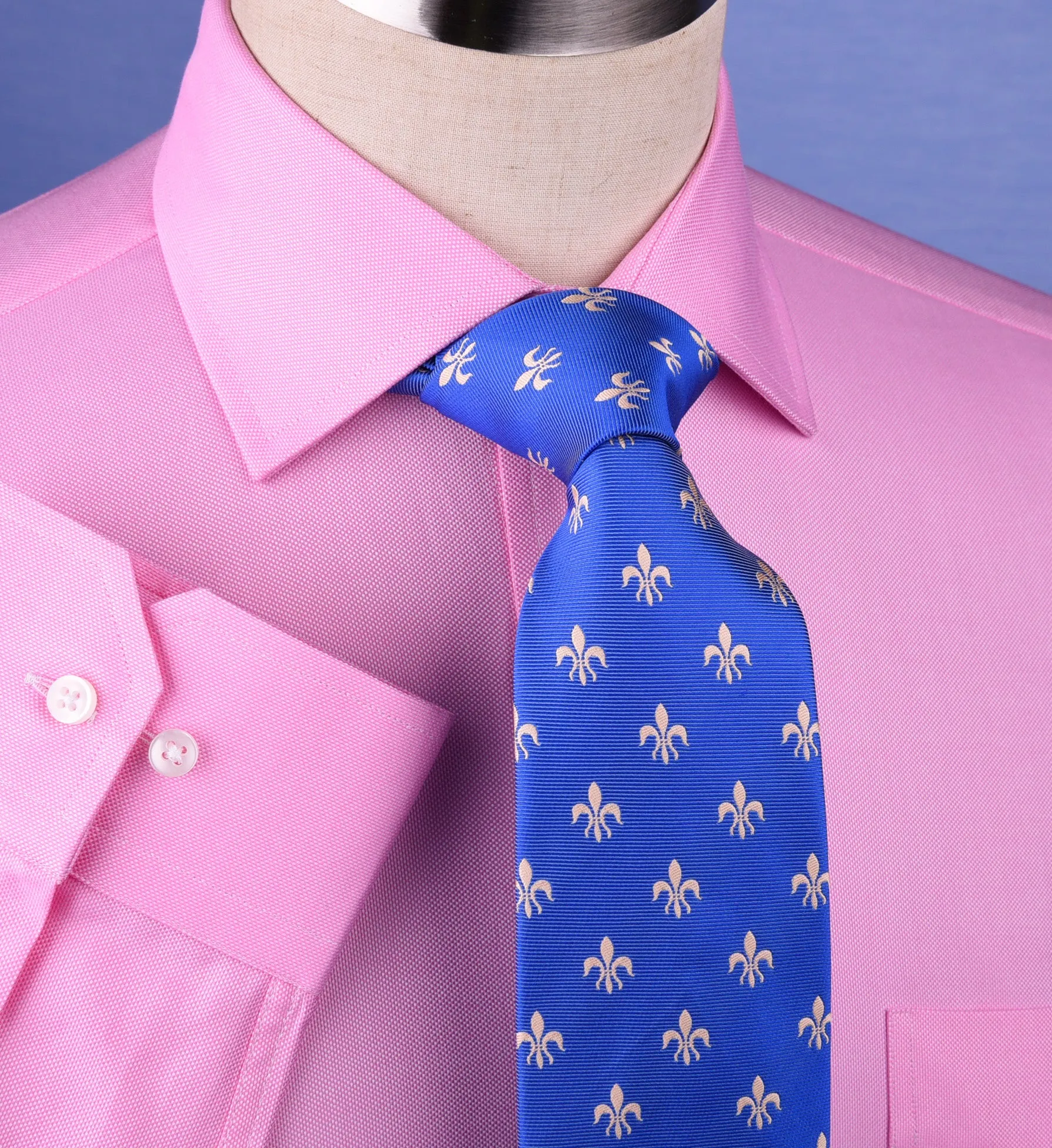 Pink Oxford Formal Business Dress Shirt Spread Collar Button Cuffs Limited Stock in Single Button Cuffs