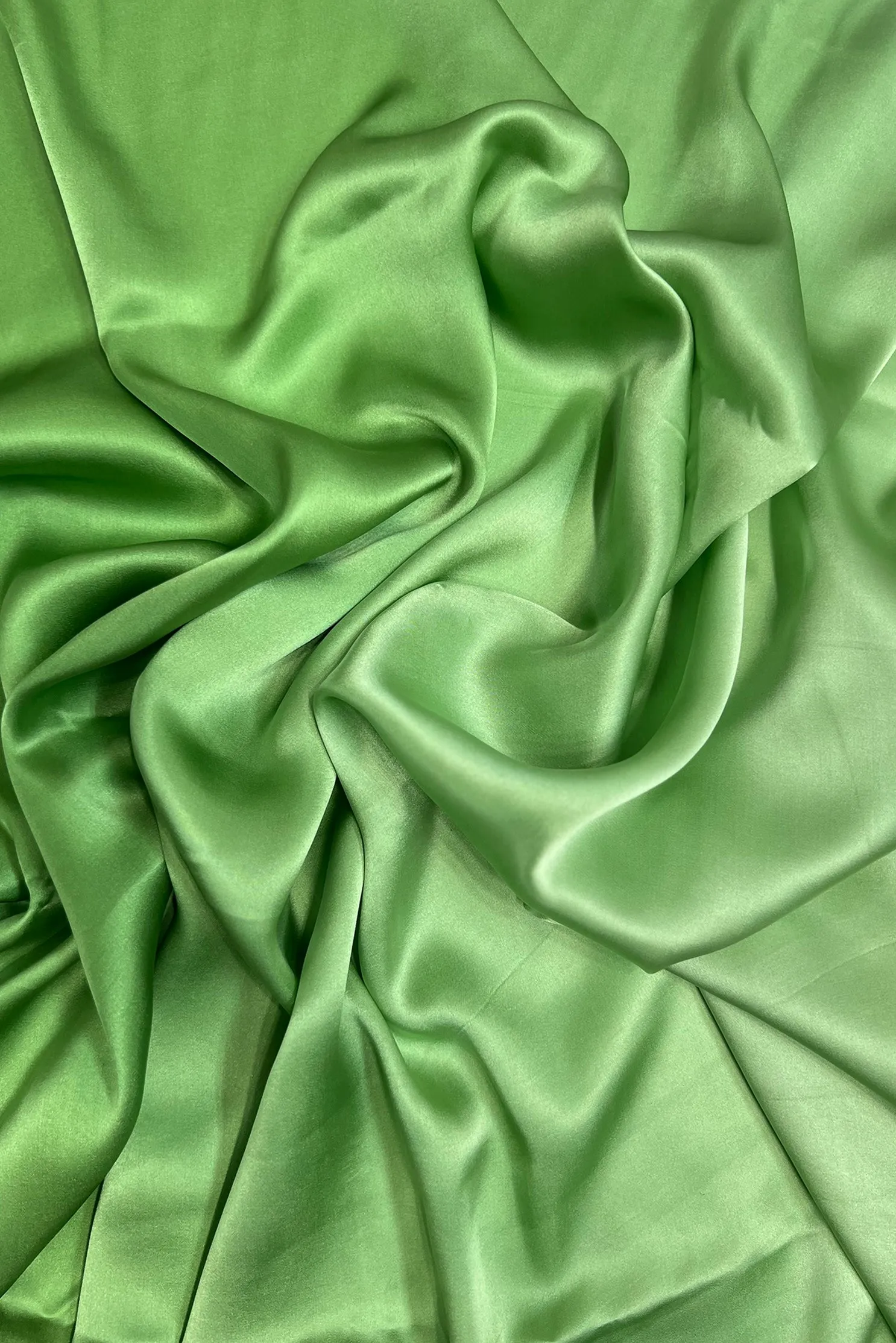 Pistachio Green/Grass Green Satin Crepe