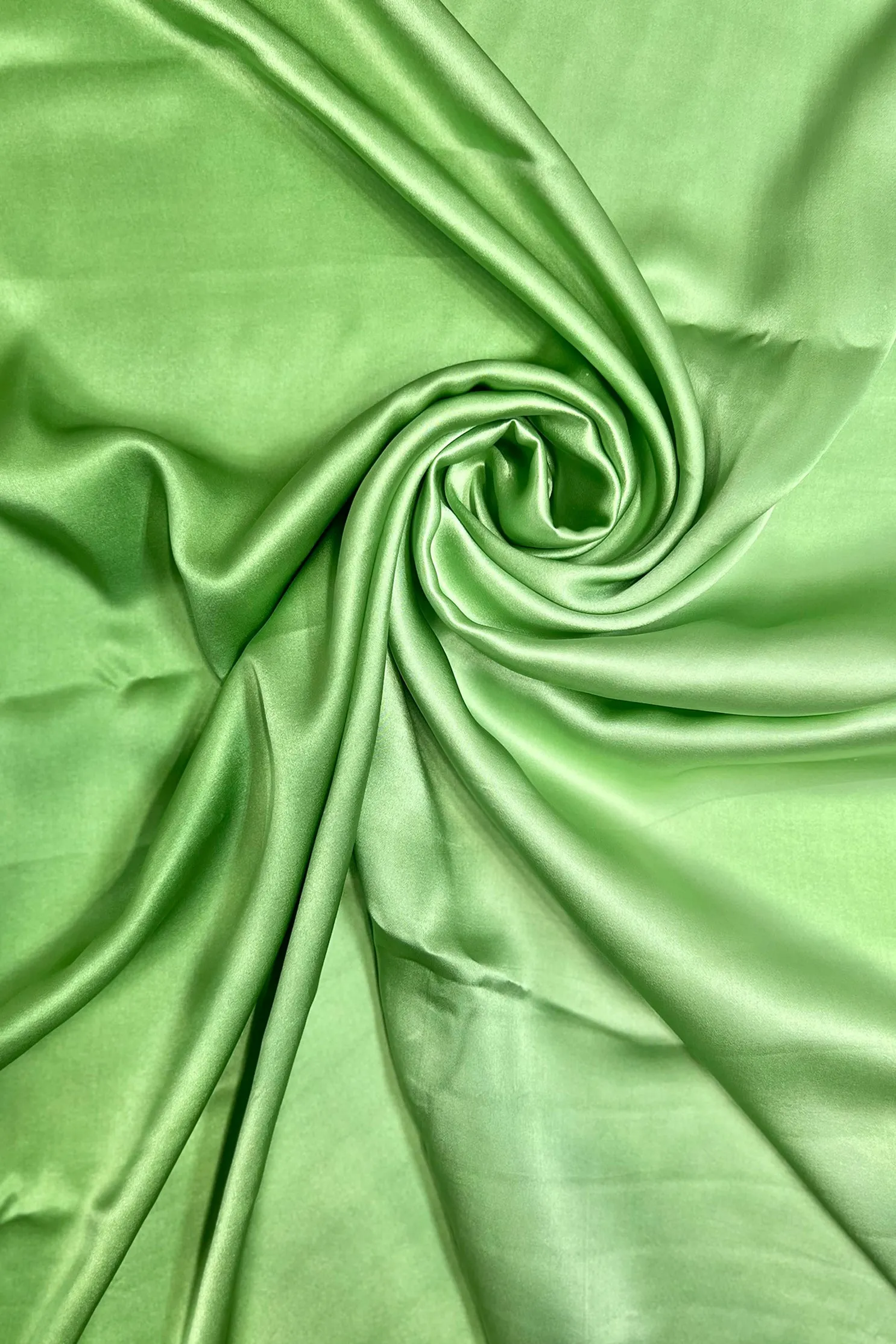 Pistachio Green/Grass Green Satin Crepe