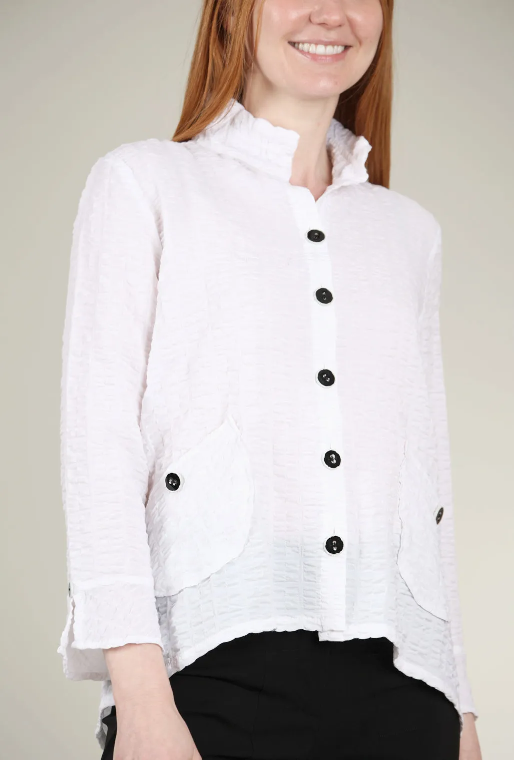 Pucker Weave Retro Jacket, White