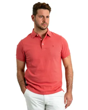 Red Popcorn Texture Polo Shirt