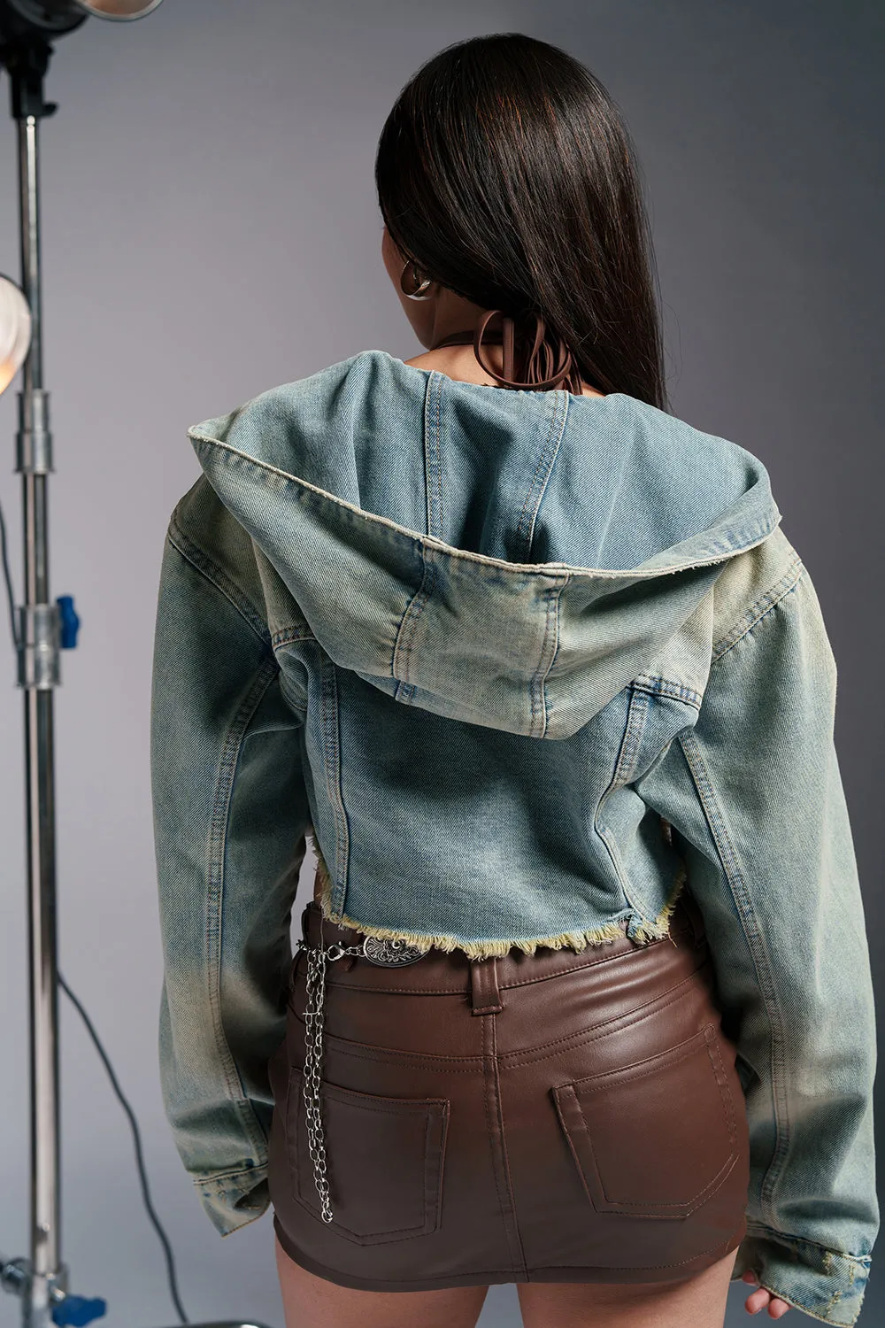 Retro Haze Cropped Denim Jacket