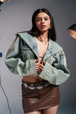 Retro Haze Cropped Denim Jacket