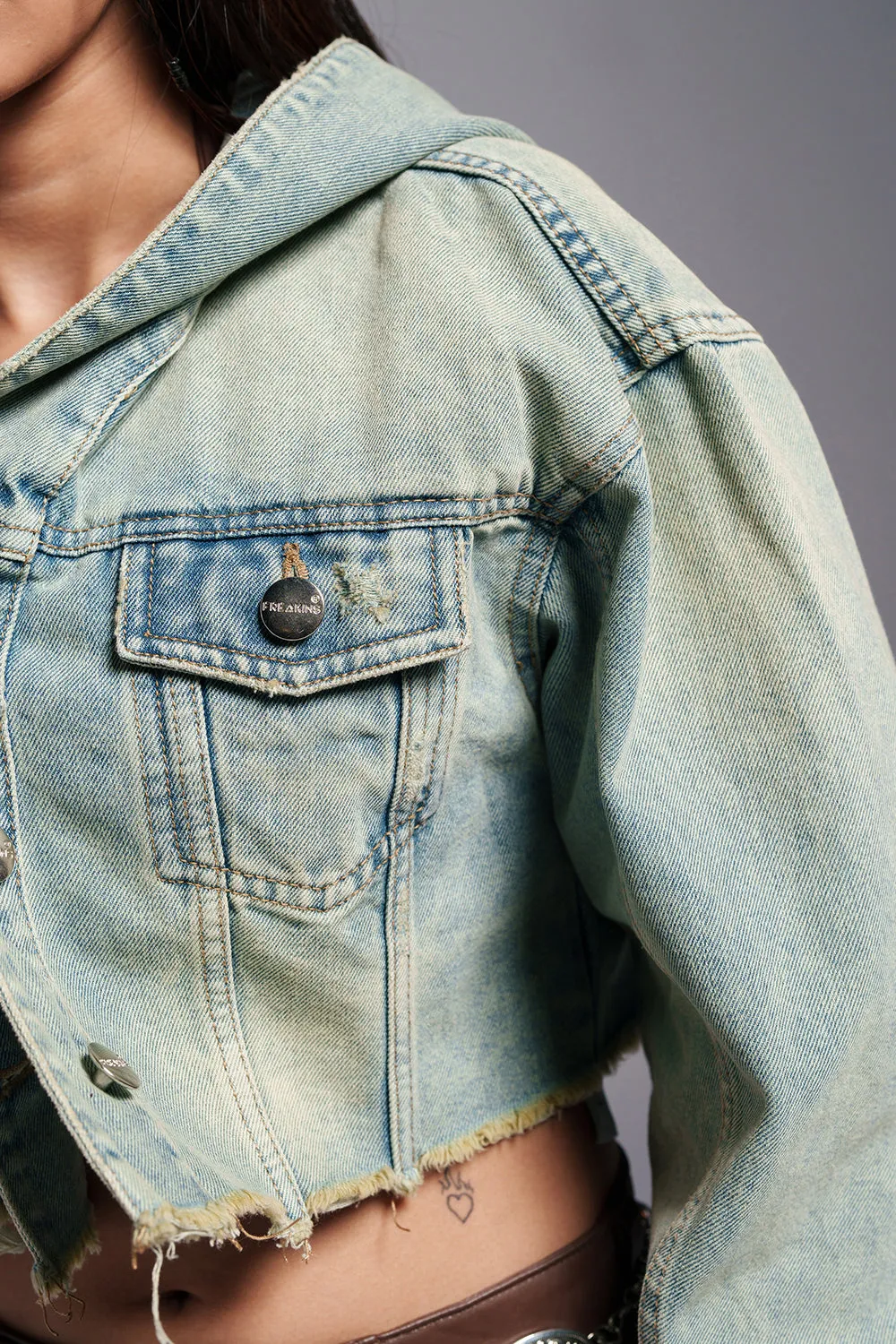 Retro Haze Cropped Denim Jacket