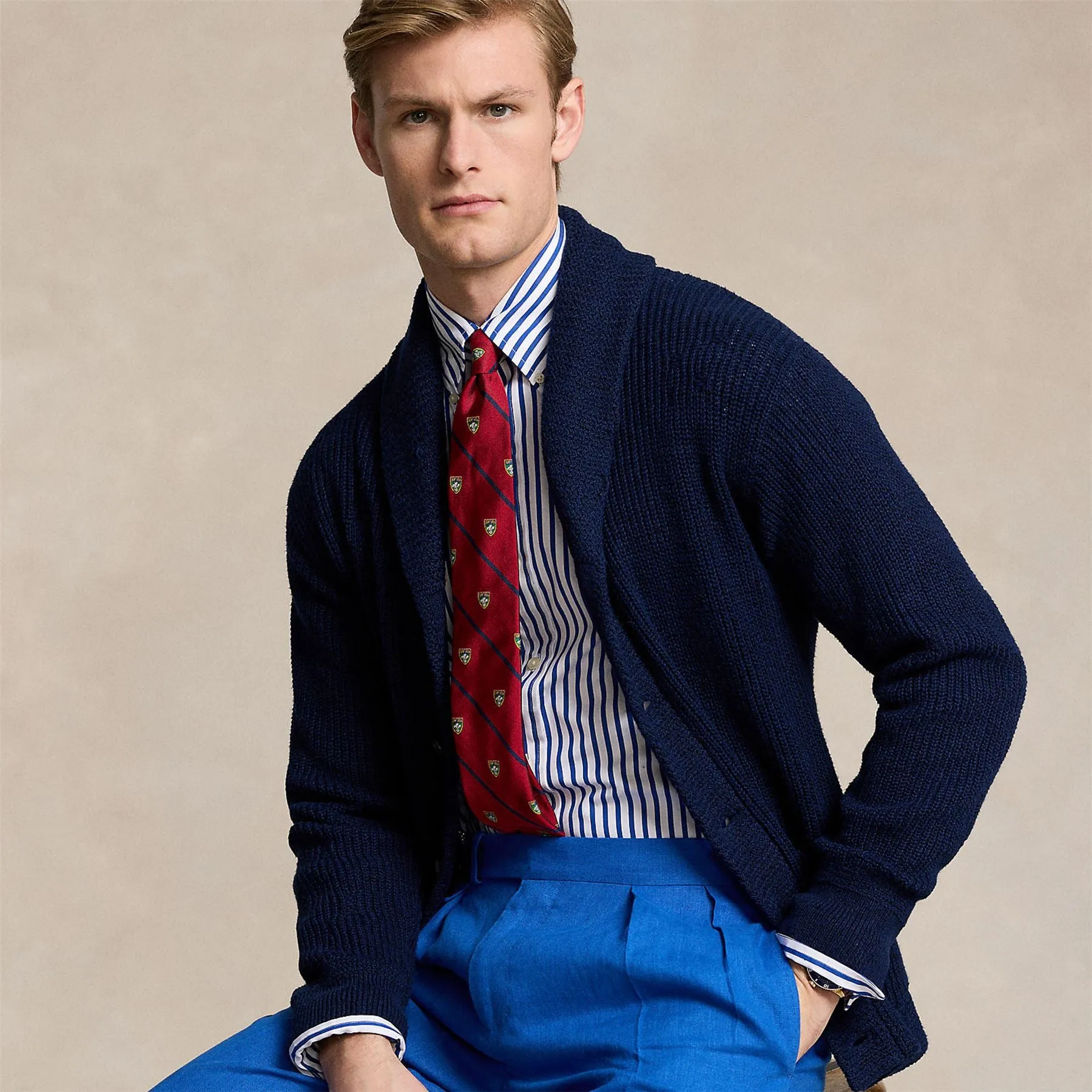 Shawl Cardigan Bright Navy - SS24