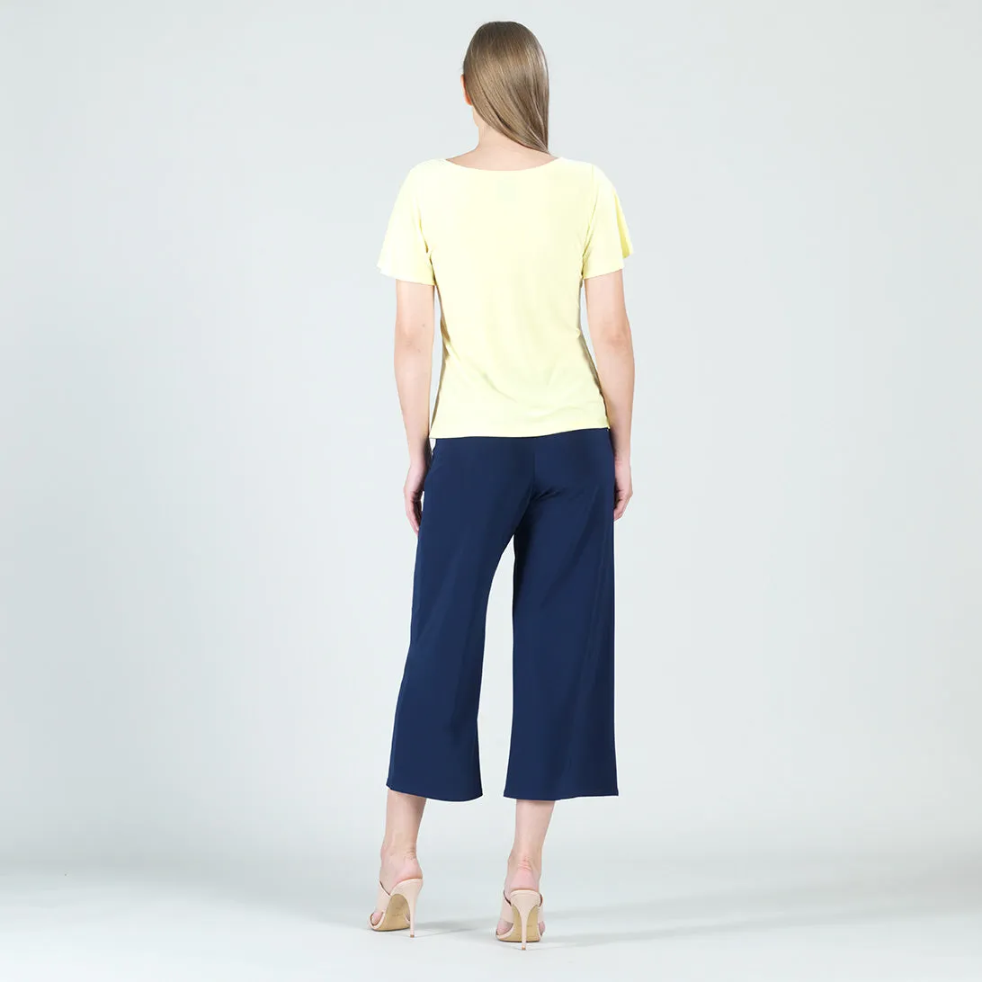 Side Cinched Flounce Sleeve Top - Yellow - Final Sale!