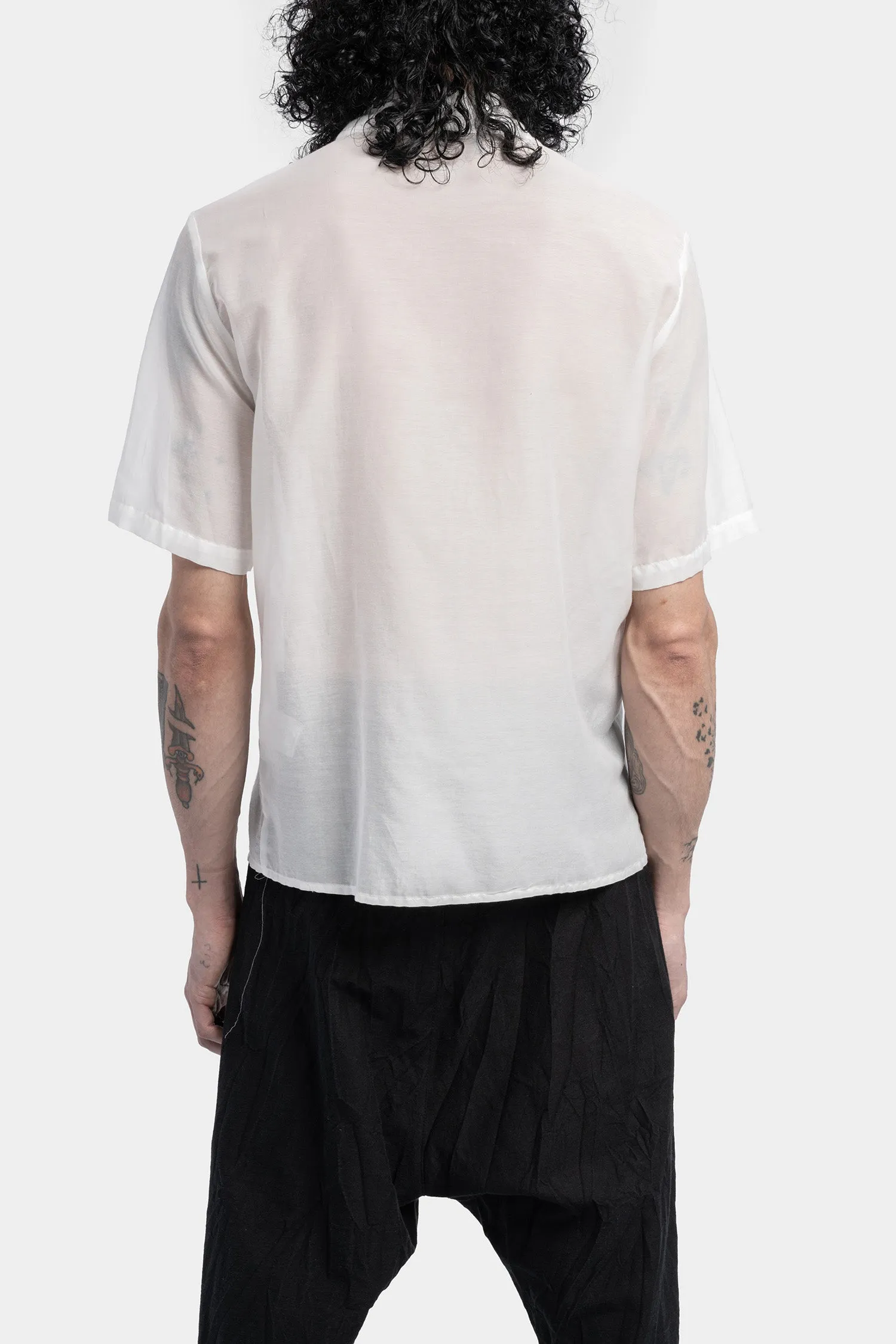 Silk blend short sleeve shirt