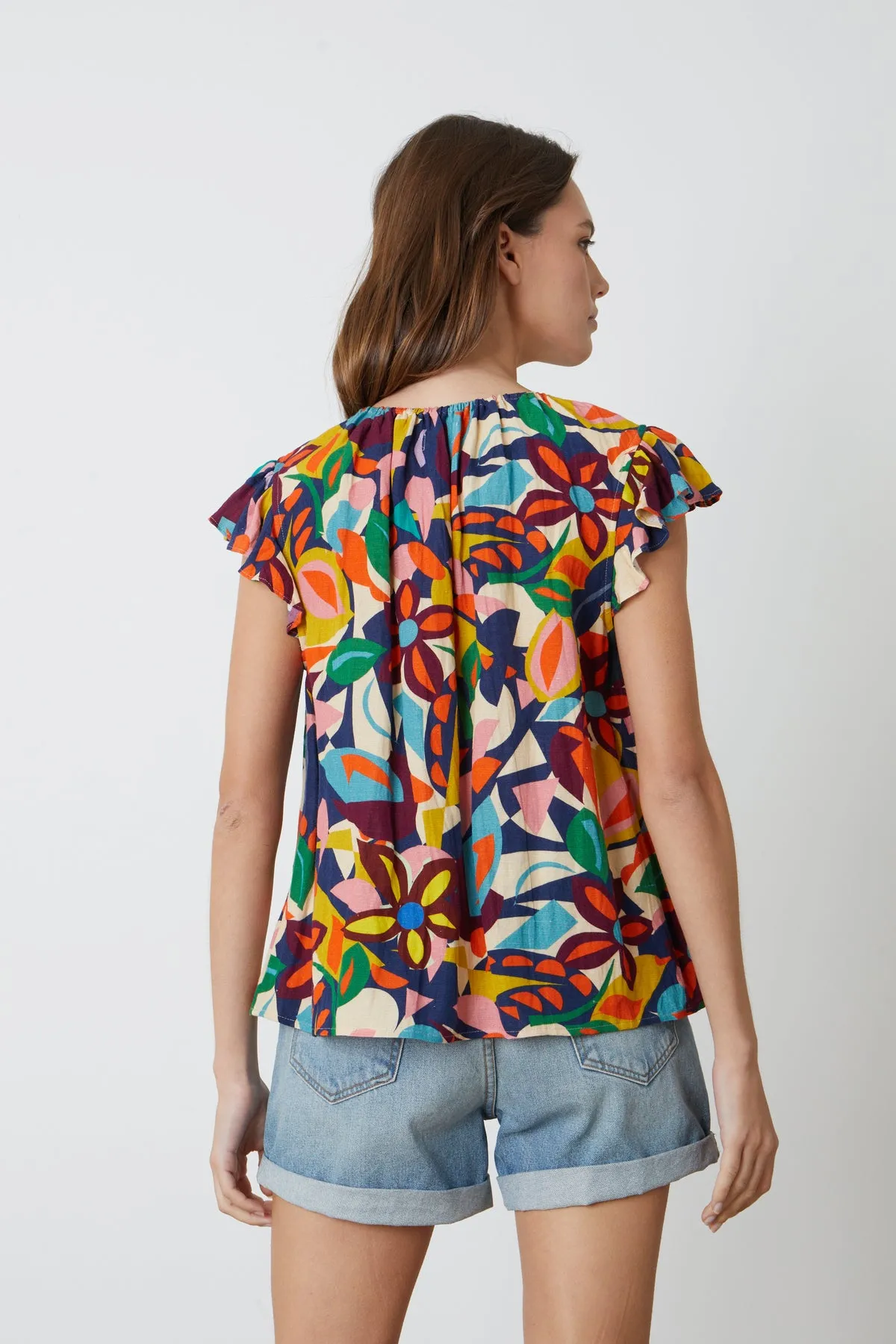 TERESA PRINTED LINEN TOP