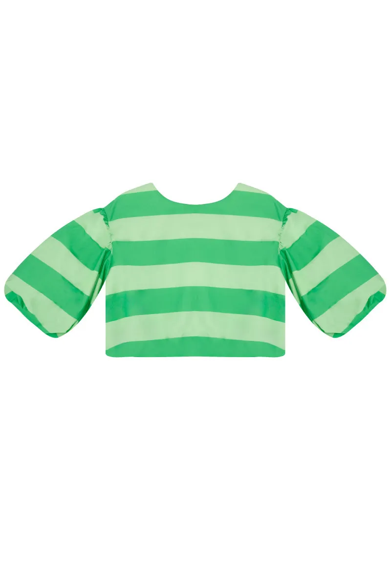 THE MIDDLE DAUGHTER SS24 POP Top in CUCUMBER STRIPE