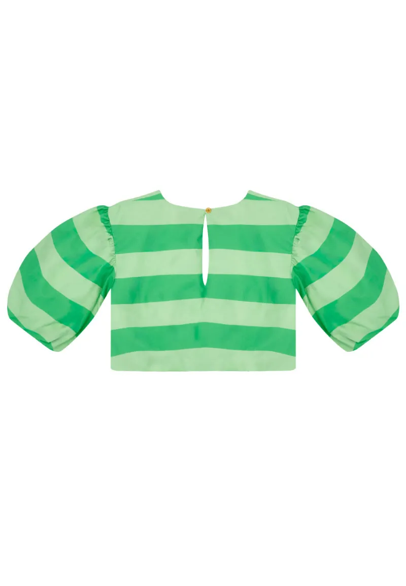 THE MIDDLE DAUGHTER SS24 POP Top in CUCUMBER STRIPE