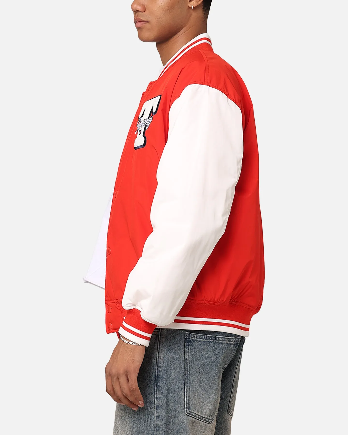 Tommy Jeans TJM Colourblock Varsity Jacket Deep Crimson